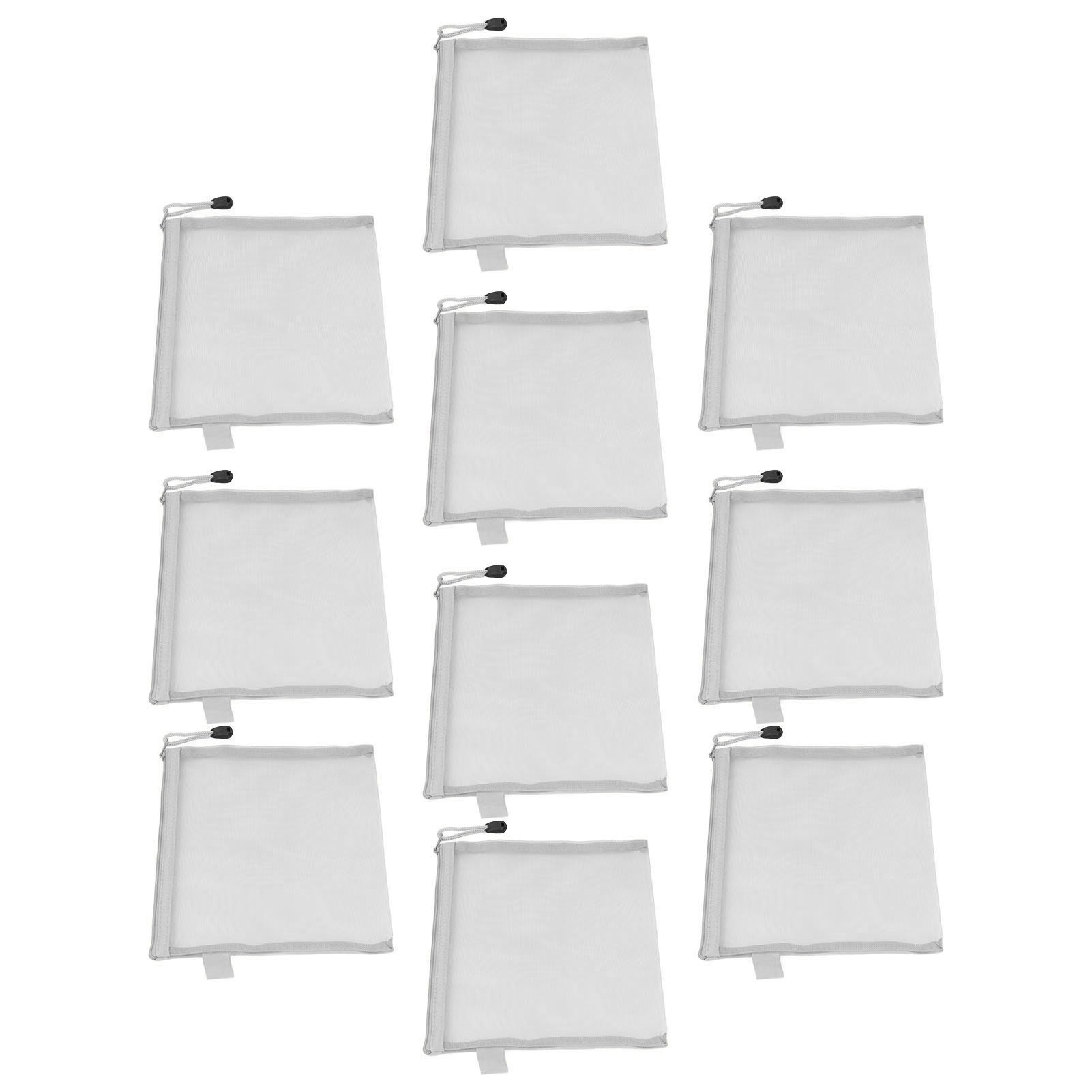 10 Stück Dokumententaschen Mit Reißverschluss, Wasserdicht, Reißfest, A5-papierformat, Grau