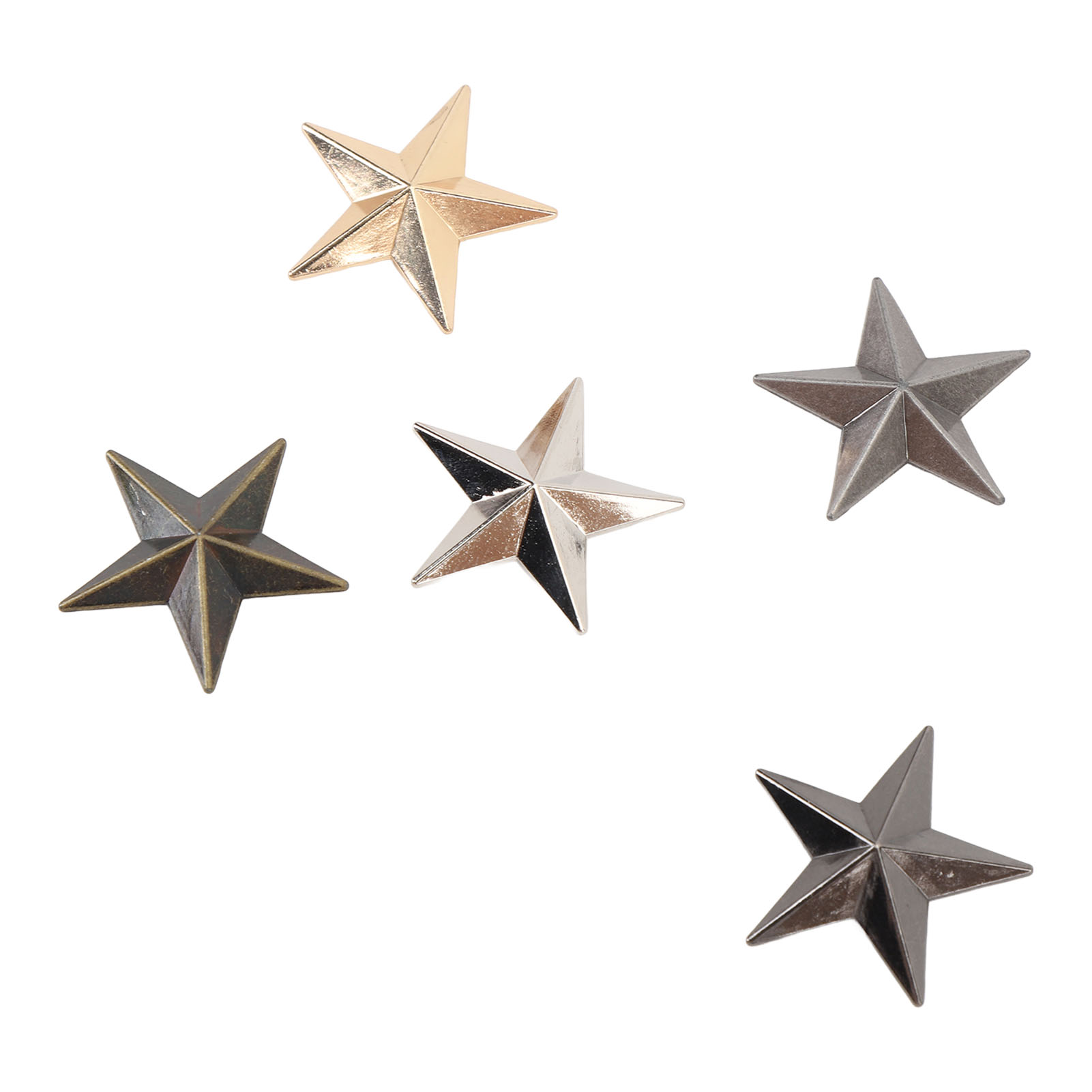 20er-set Sternnieten Aus Legierung, 5-zackige Sterne, Ziernieten Für Lederarbeiten, 31 Mm, Gold, Silber, Schwarz, Bronze, Antiksilber