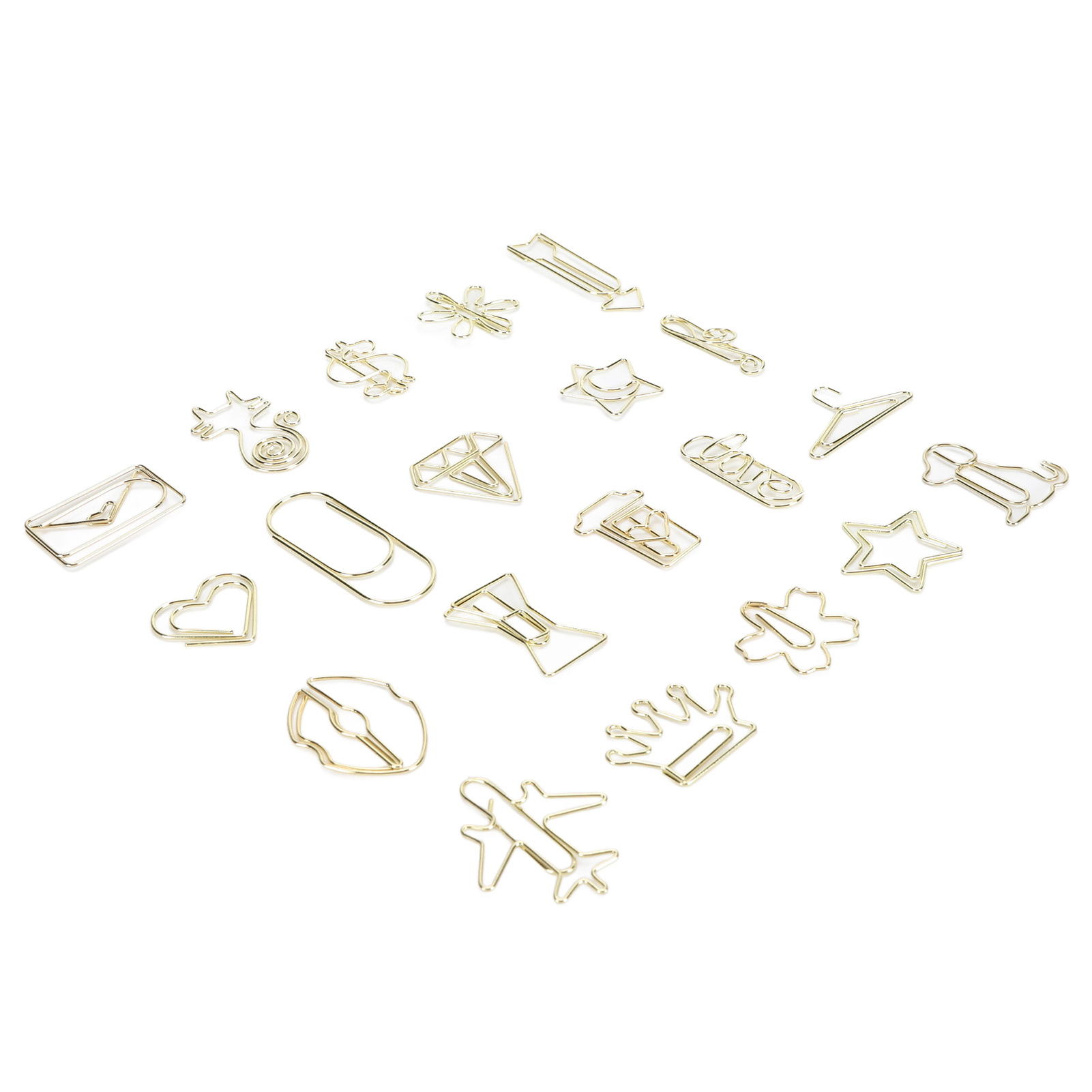 100 Stück Geformte Büroklammern, Rutschfest, Niedliche Dekorative Lesezeichen-büroklammern Aus Metall Für Dokumente, Scrapbooks, Gold