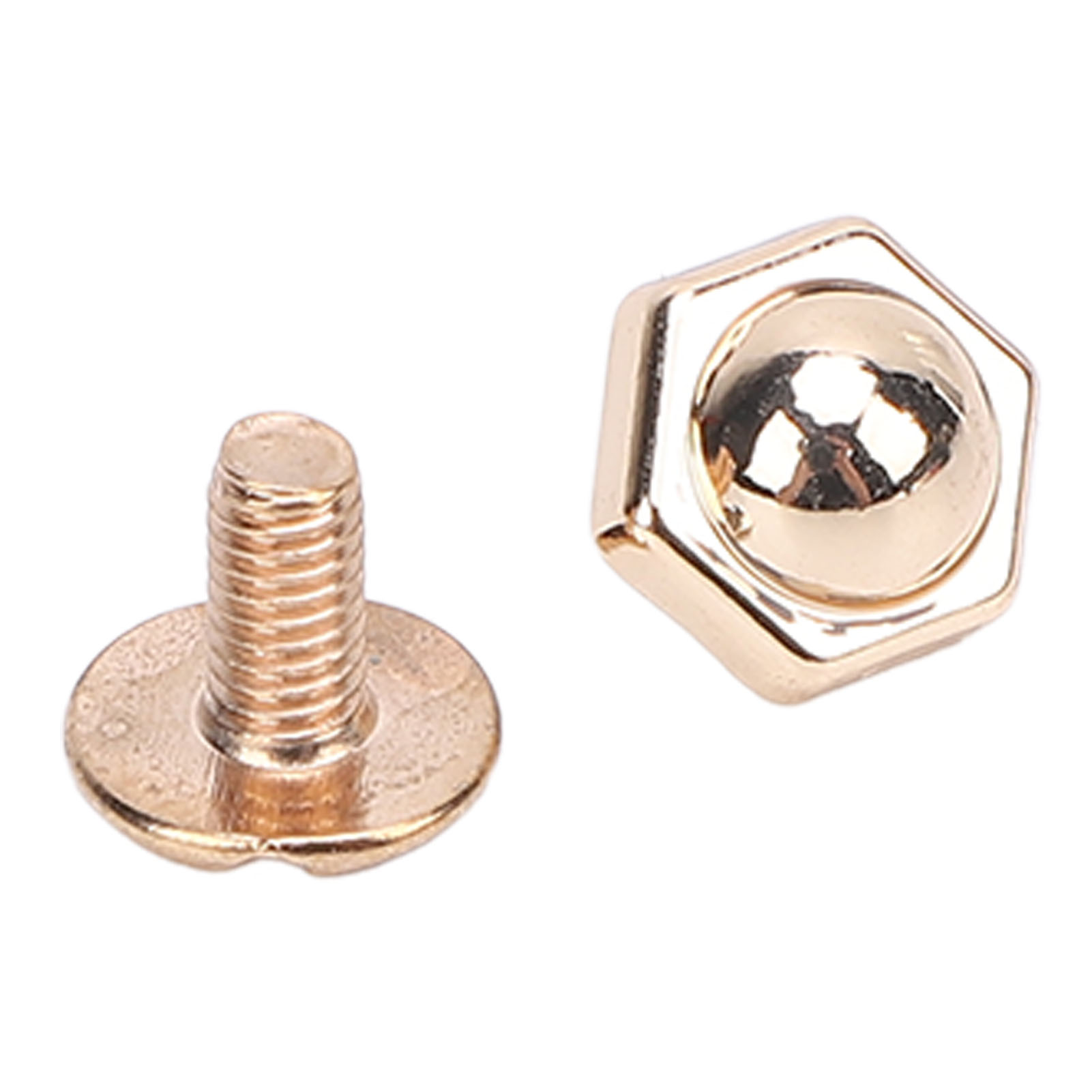 50 Sets 8-mm-nieten Und -zapfen Aus Zinklegierung, Sechskantnieten Mit Schlitzschrauben Für Lederarbeiten, Bekleidungsdekoration, Hellgold