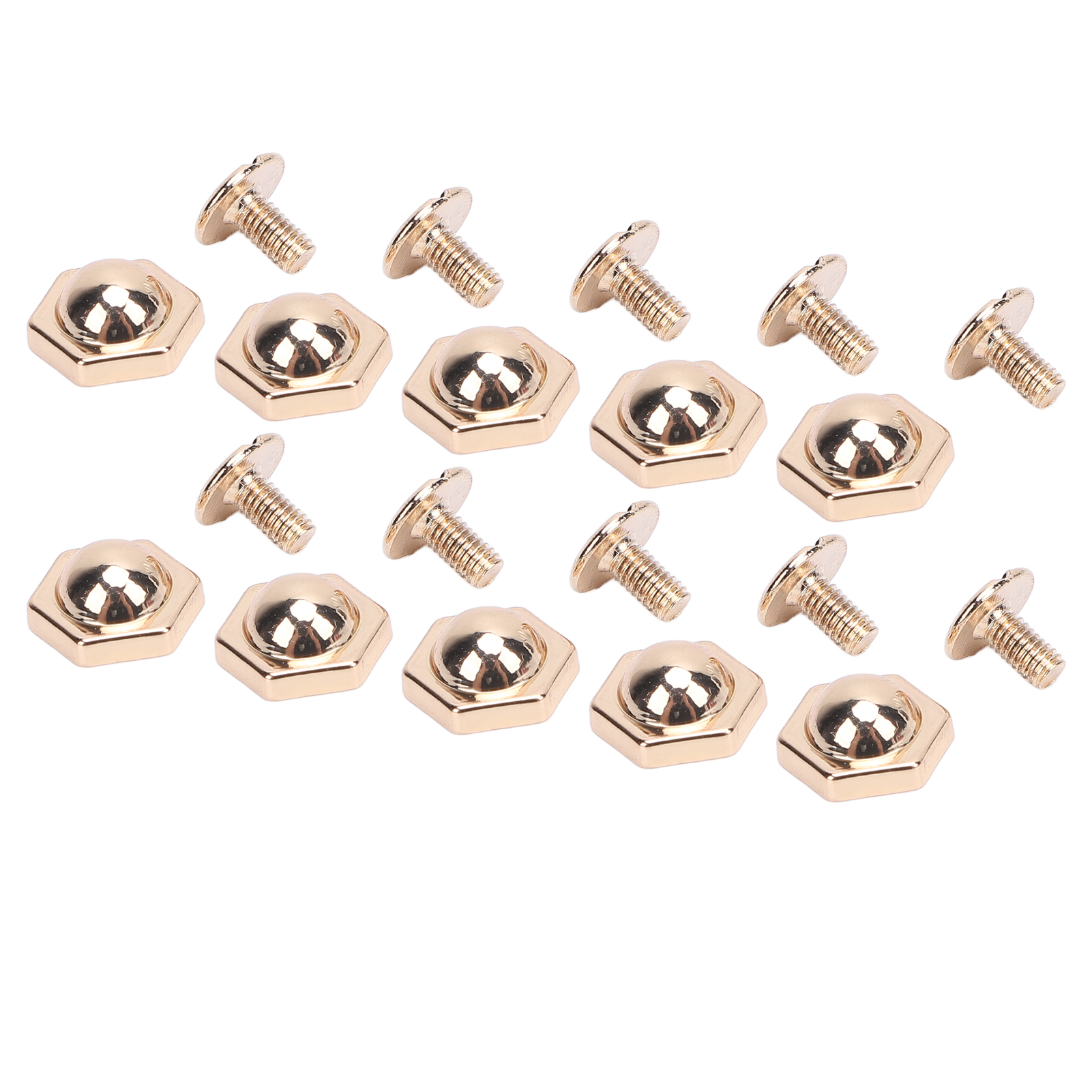 50 Sets 10-mm-nieten Und -zapfen, Metall-sechskantnieten, Schlitzschrauben-set Für Lederarbeiten, Einfassungen, Bekleidungsdekoration, Hellgold