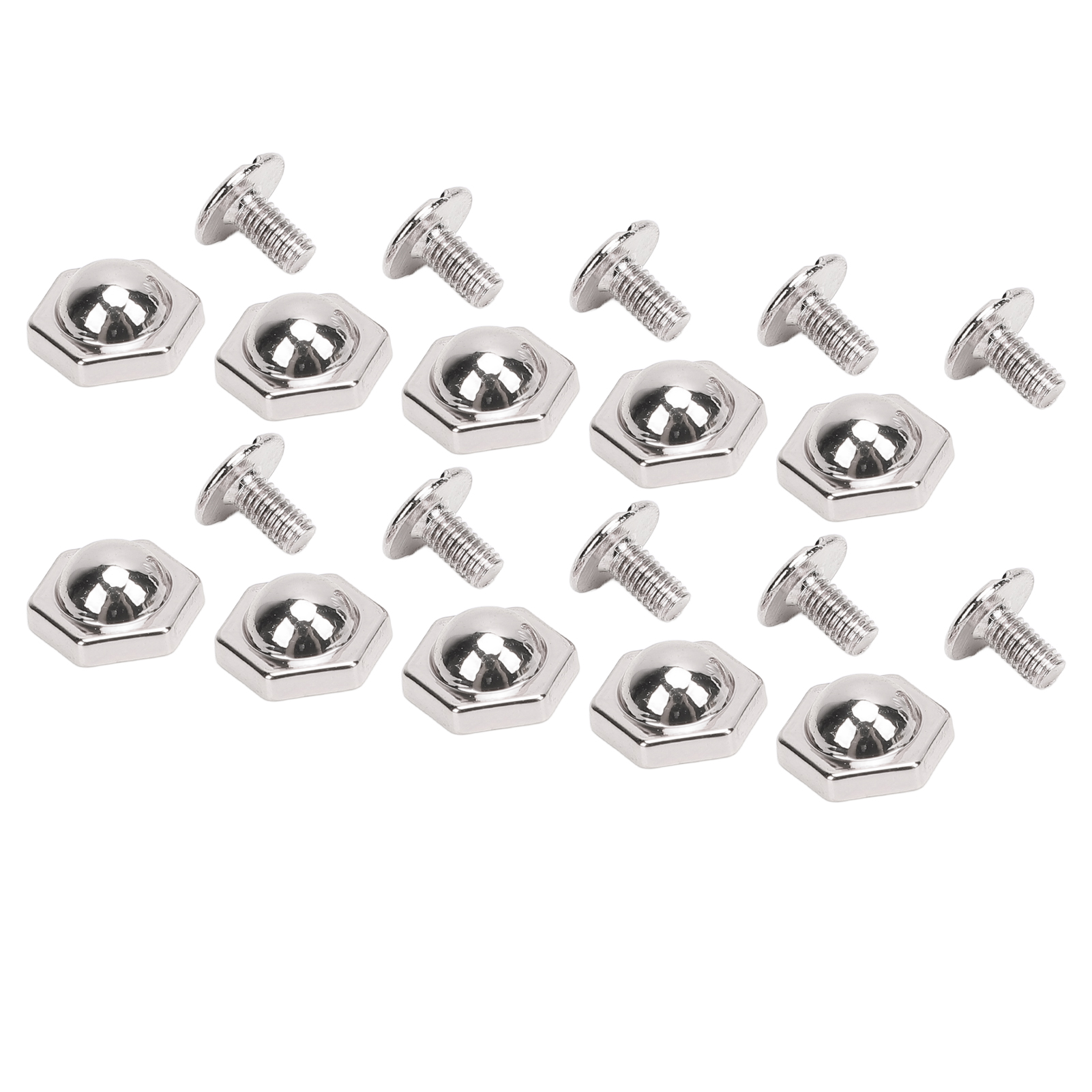50 Sets 10-mm-nieten Und -zapfen, Metall-sechskantnieten, Schlitzschrauben-set Für Lederarbeiten, Bindungen, Bekleidungsdekoration, Silber