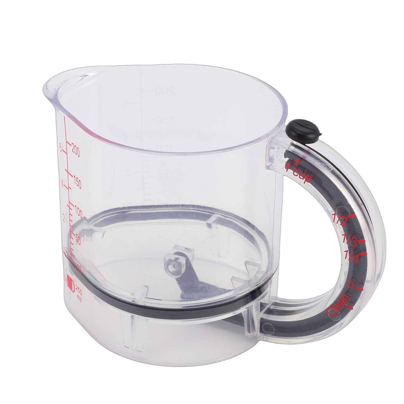 4-in-1-messbecher Mit Verstellbarem, Verschiebbarem Schaber, Transparent, Spülmaschinenfest