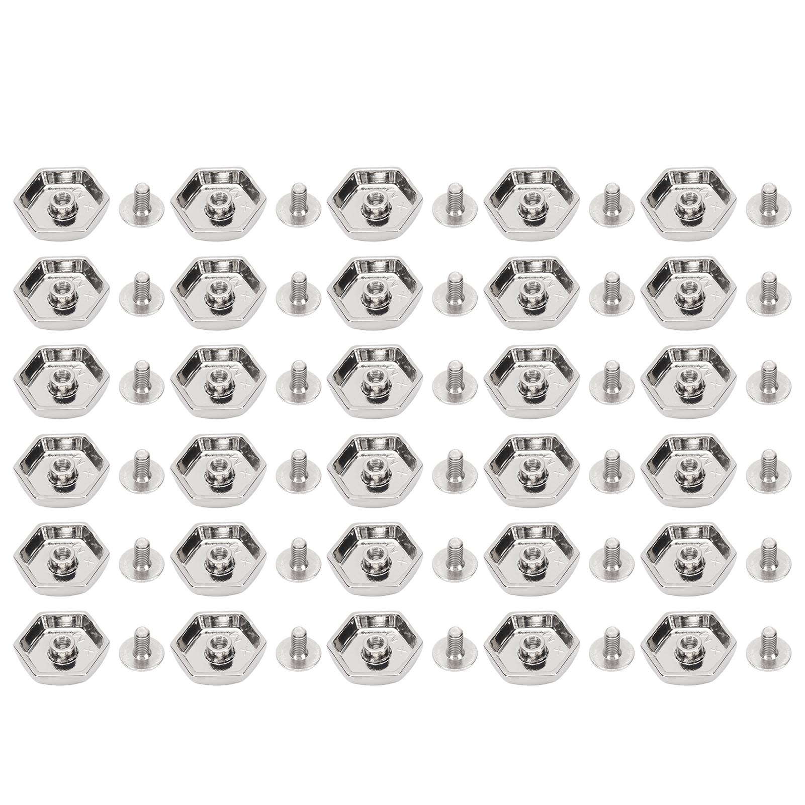 30er-set Sechskantnieten Und Schrauben Für Bekleidung, Gürtel, Taschen, Lederarbeiten, Dekoration, Beschläge, Zubehör, 15 Mm, Zinklegierung, Hohl, Silberfarben