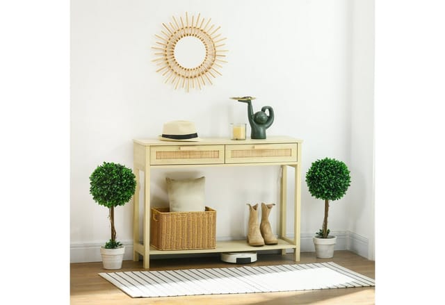 HOMCOM 2er-Set Künstlicher Buchsbaum groß 60 cm, Kunstpflanze UV-beständig, Plastik Künstliche Pflanzen im Topf, Kunstbaum, Fake Plant wie echt für