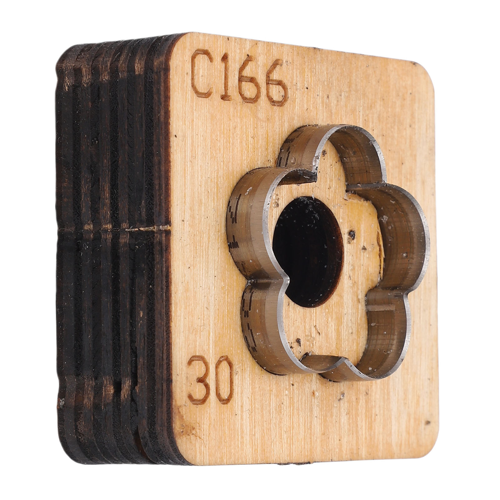 Lederschneidform Mit Holzsockel, Blumenförmige Stanzform Für Die Herstellung Von Anhängern Und Bastelprojekten, 30 Mm / 1,2 Zoll