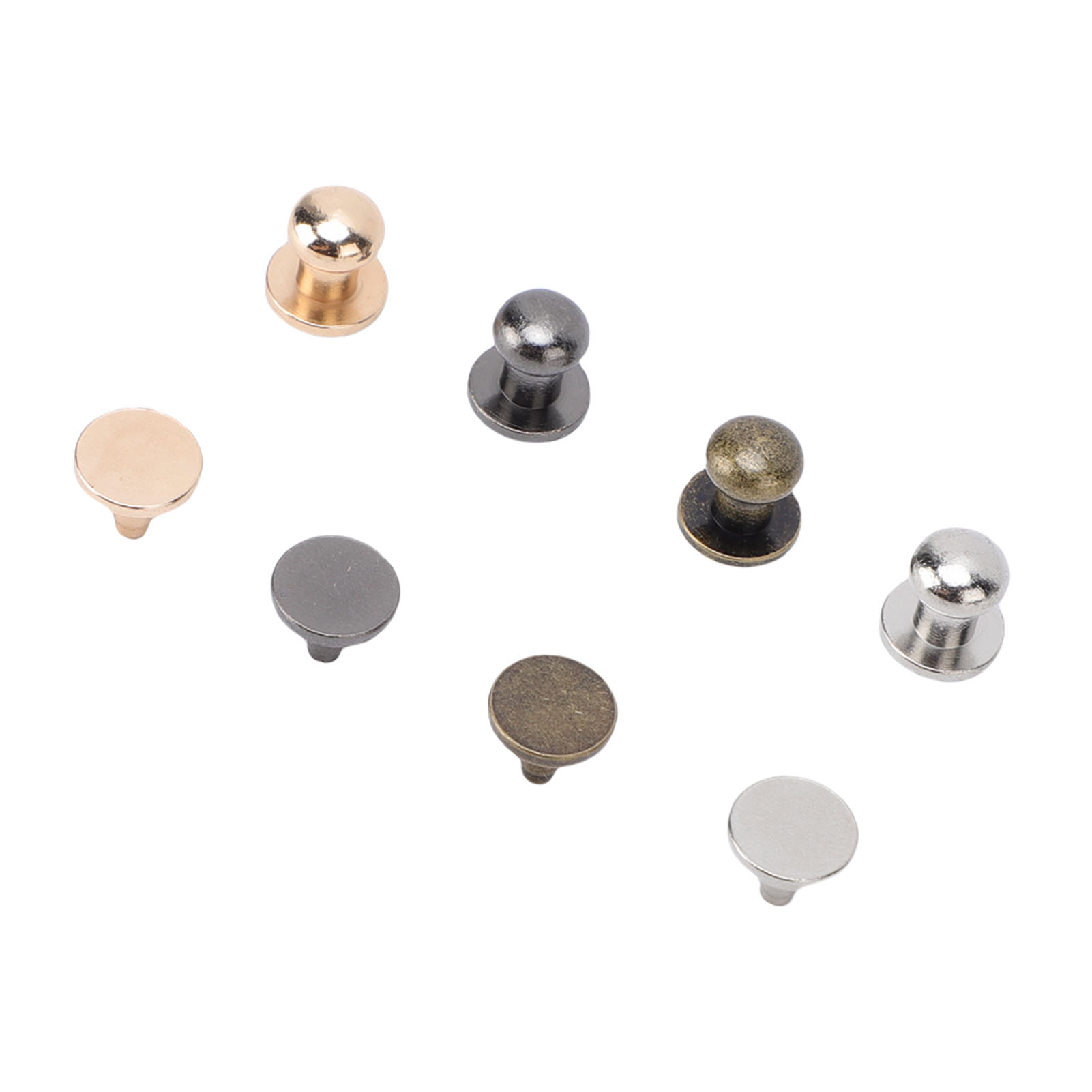40 Sets Rundkopf-knopfnieten 9x7mm Und 3x7x9mm Nieten Für Lederarbeiten, Kleidung, Schuhe, Taschenverzierungen, 4 Farben