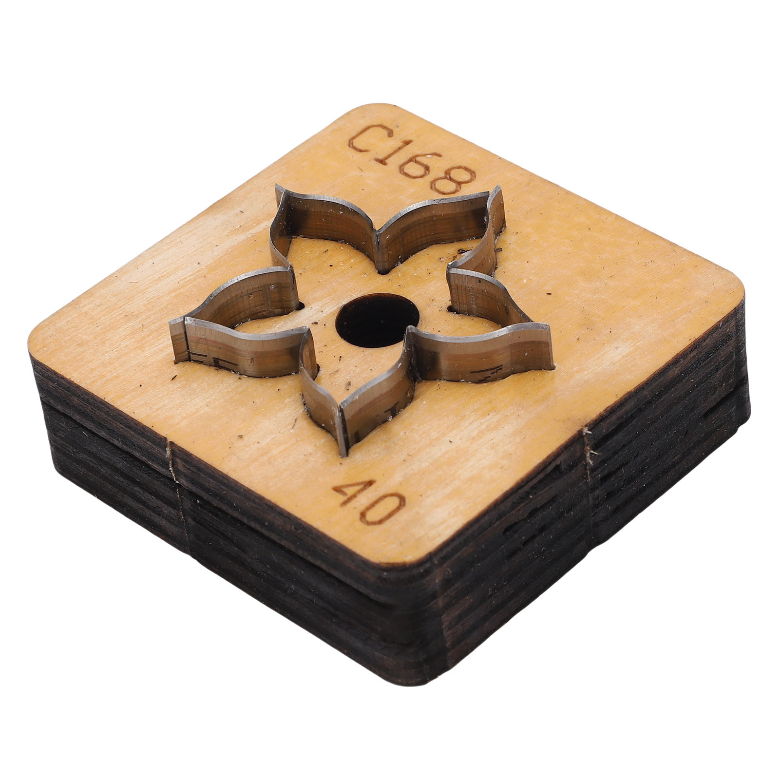 Blumen-lederstanze Mit Holzsockel Und Stahlklinge, Multifunktionaler Lederstanzer Für Bastelarbeiten Und Dekorationen, 40 Mm / 1,57 Zoll