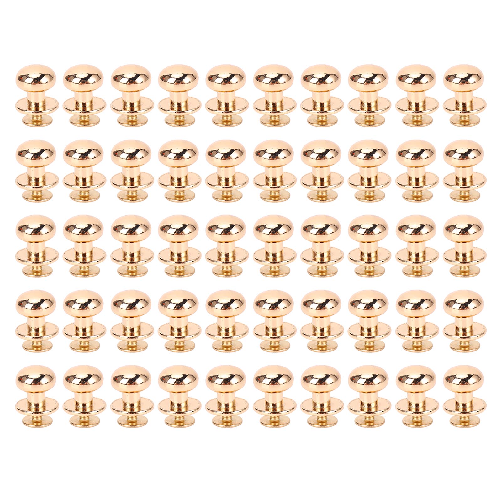 50 Sets Kugelkopfnieten Aus Hochfester Zinklegierung, Multifunktionale Schraubnieten Aus Metall Für Kunsthandwerk, Gold