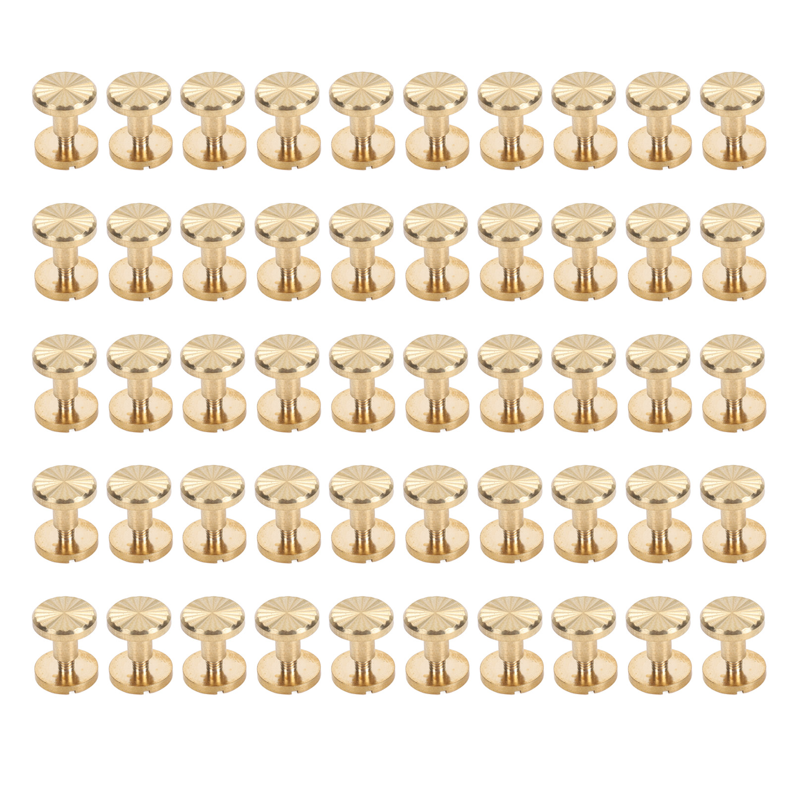 50 Buchbindernieten, 50 Flachkopfschrauben, Dekorative Messingschrauben Und -nieten Für Lederhandwerksprojekte (8 X 6 Mm)