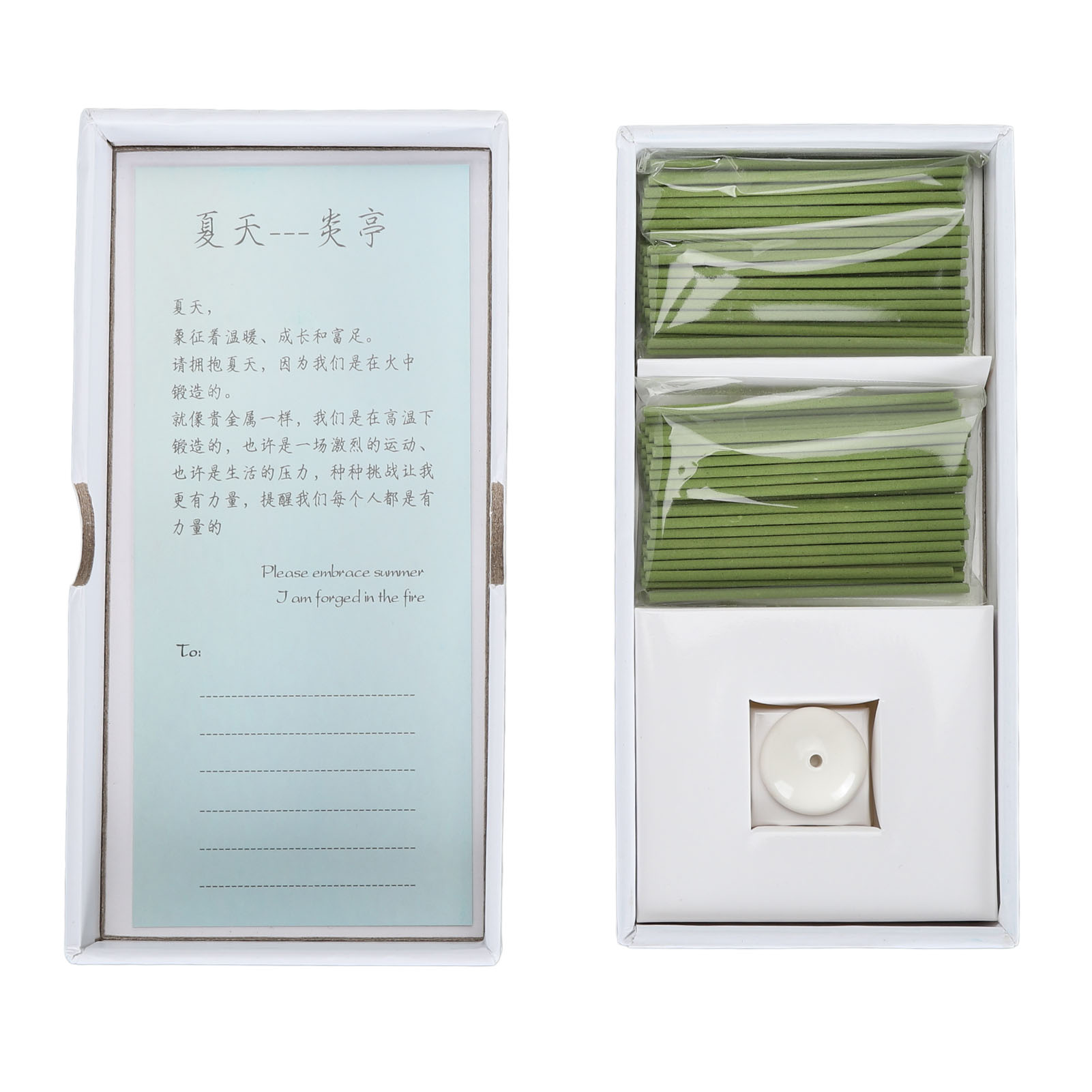 Räucherstäbchen-set, Japanisch, Stilvoll, Handgefertigt, Entspannend, Mit Halter, Für Zuhause, Yoga, Hotel, Grüne Räucherstäbchen