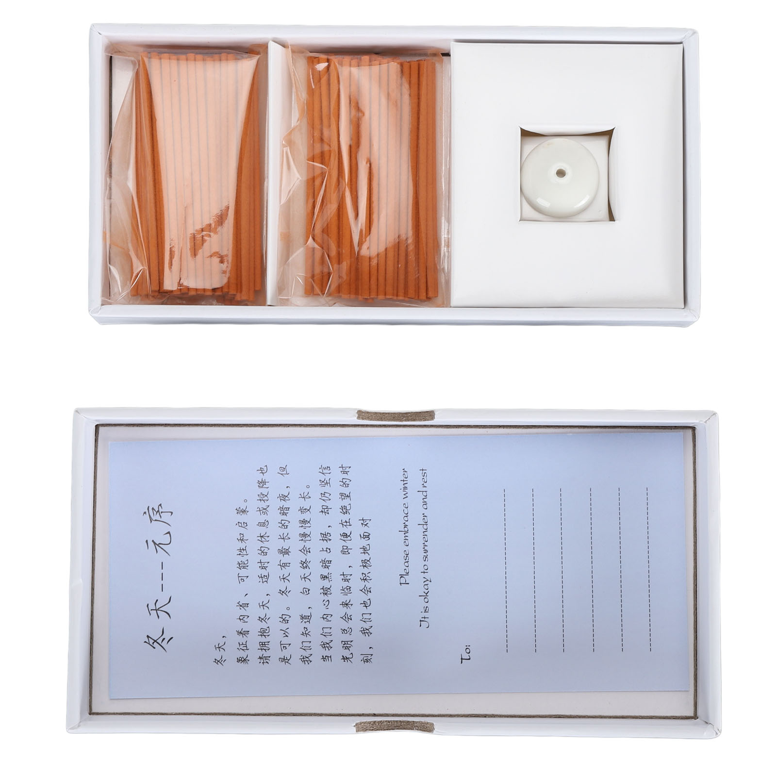 Japanisches Räucherstäbchen-set, Stilvoll, Handgefertigt, Entspannend, Mit Halter, Für Zuhause, Yoga, Hotel, Orangefarbene Räucherstäbchen