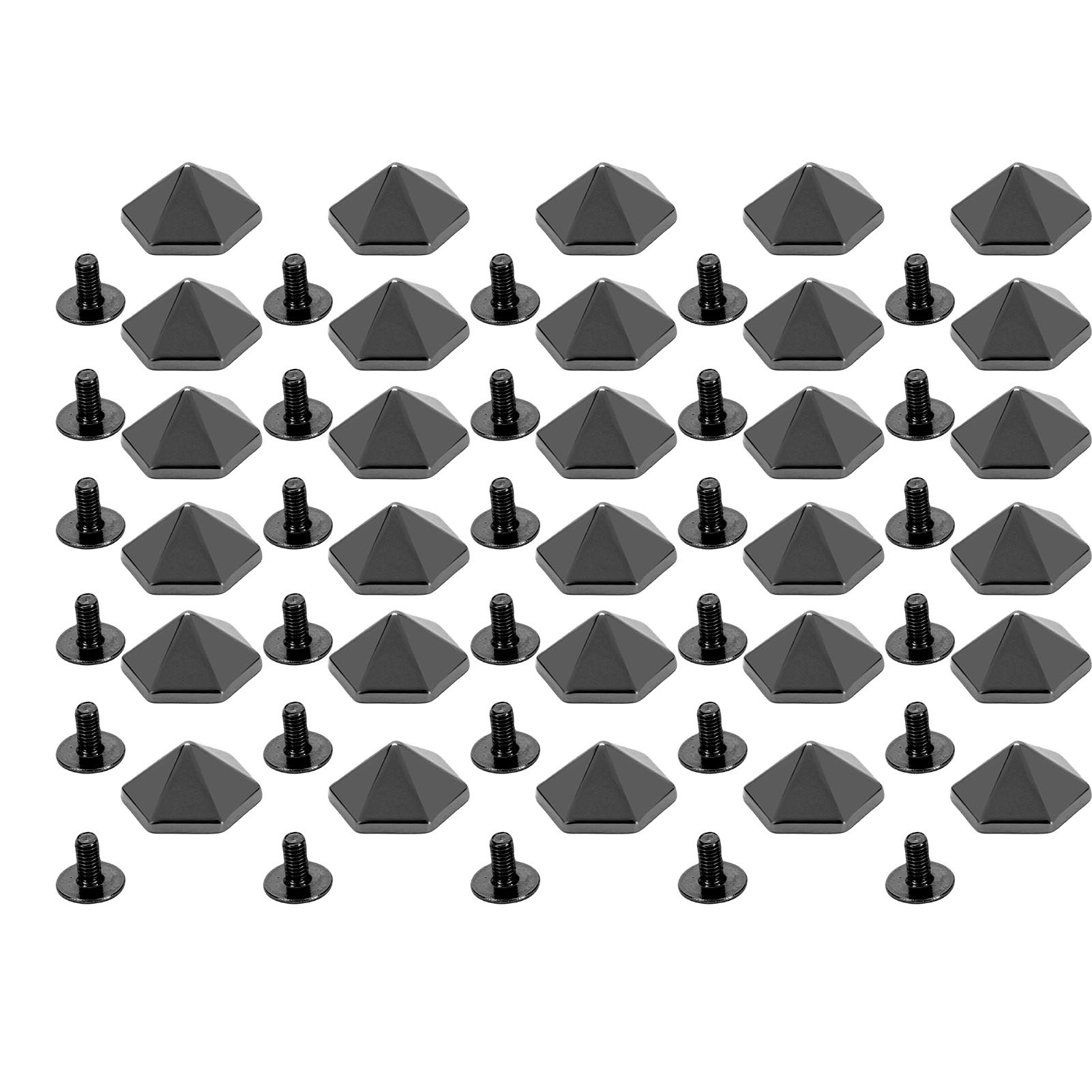 30 Multifunktionale Schraubnieten, 12 Mm, Goldfarben, Sechseckig, Pyramidenförmig, Aus Eisen, Für Lederarbeiten, Handarbeiten, Gunmetalfarben