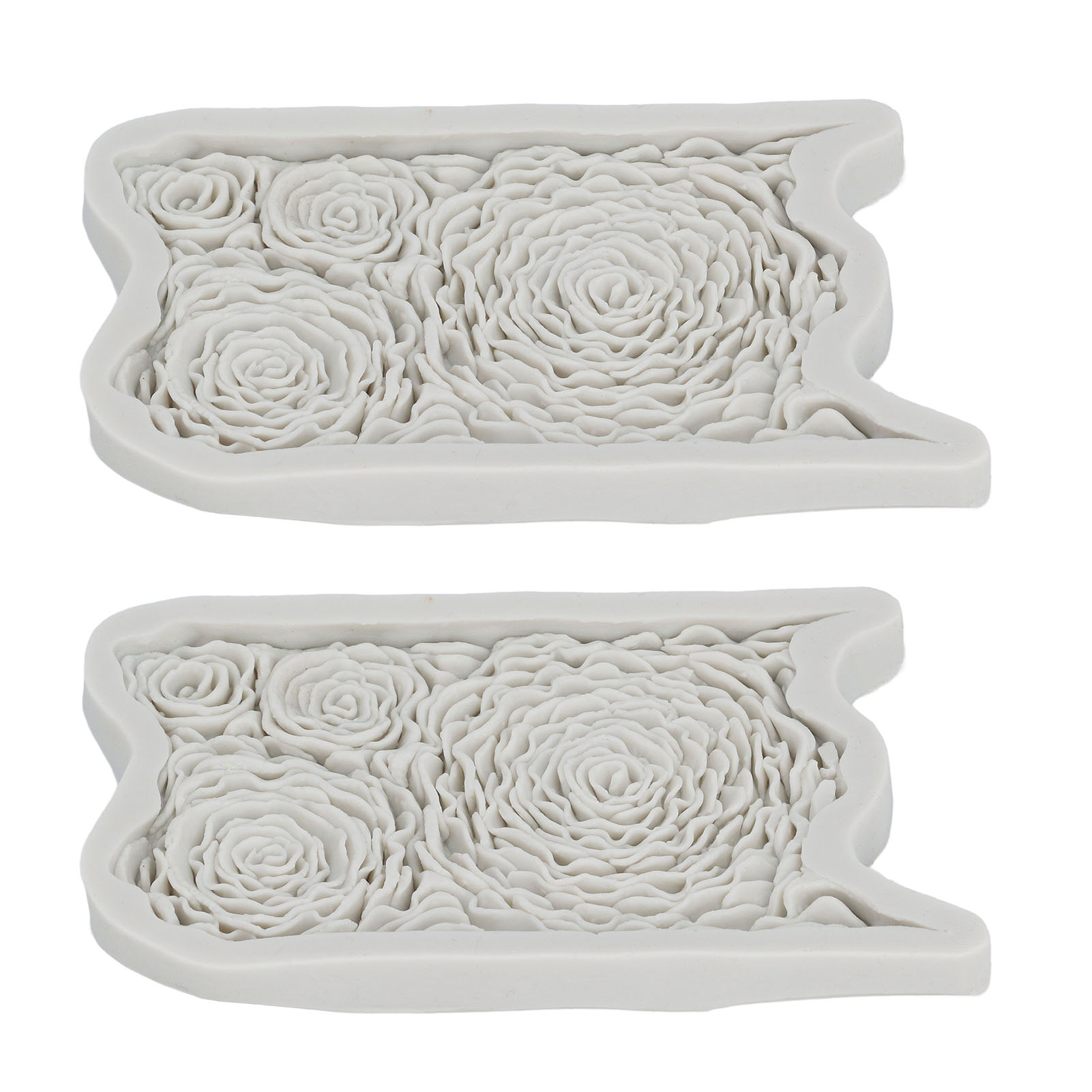 2er-pack Silikon-stanzformen Mit Rosenblütenmuster, Diy-backschablonen-werkzeug Zum Herstellen Von Schokoladen-süßigkeiten-kuchen-bastelarbeiten