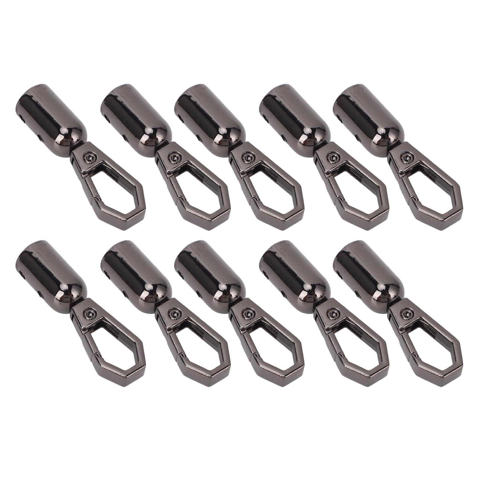10 Sets Seilendkarabiner Aus Zinklegierung Mit 8-mm-loch, Aufhängeglocken-schnappverschlüsse Und 10-mm-schrauben Für Zubehör Und Dekoration, Gunmetal