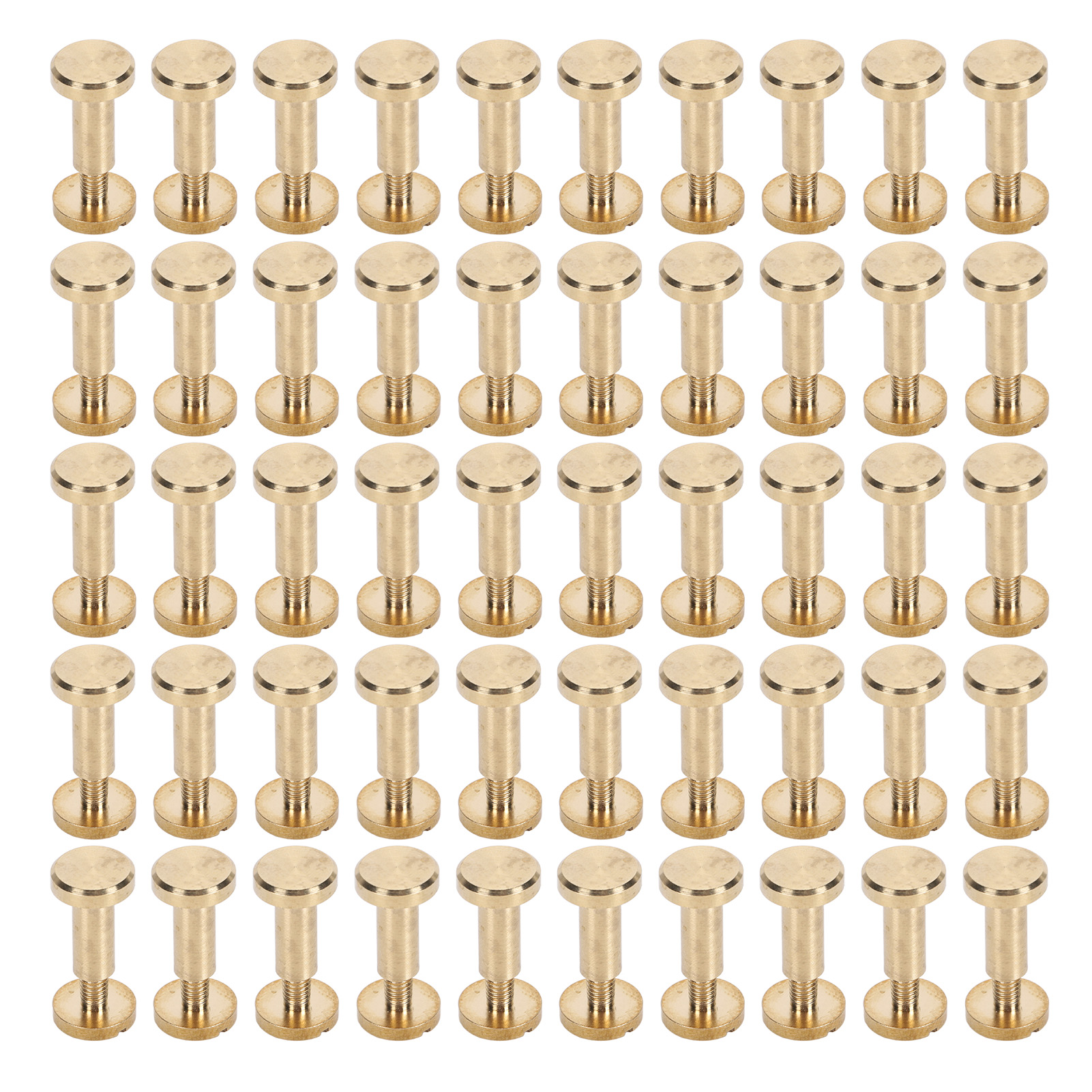 50 Ziernieten, 50 Schlitzschrauben Mit Flachkopf, Messing-schraubnieten-set Für Diy-lederarbeiten Und Buchbinderei, 8 X 10 Mm Nieten