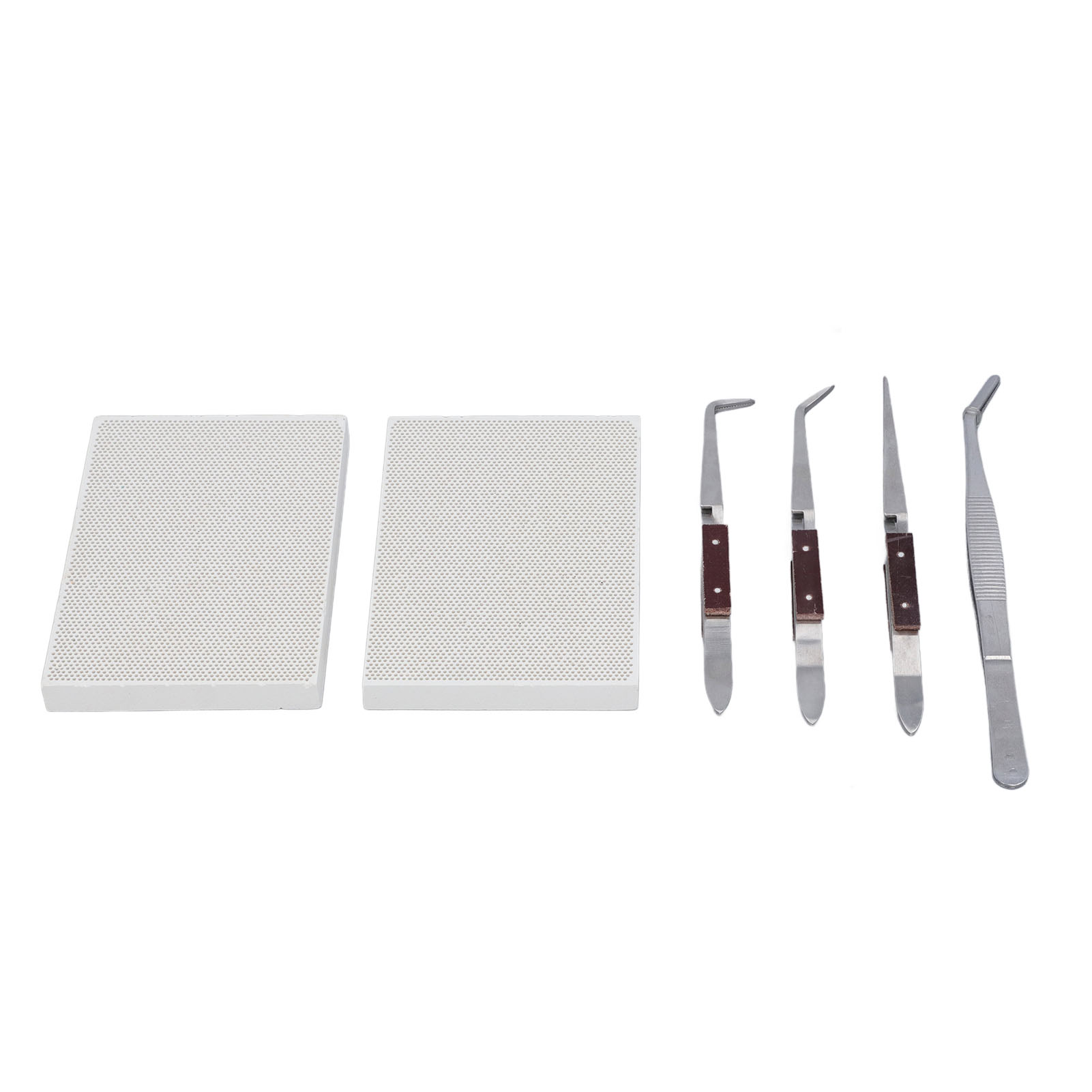 6-teiliges Schmucklötset Für Anfänger, Reparaturplatte, 2 Keramikplatten, 1 Lötzange, 3 Lötpinzetten