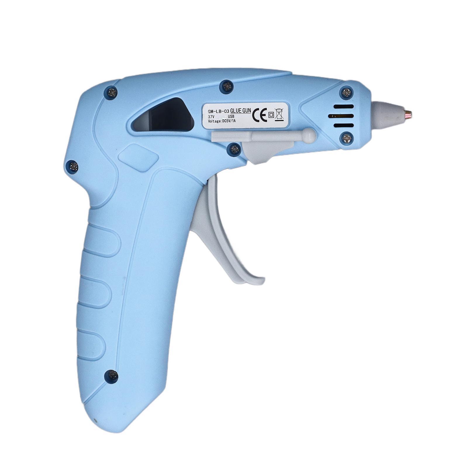 Heißklebepistole, Usb-wiederaufladbar, Kabellos, Mini-heißklebepistole Mit 30 Klebestreifen, Werkzeugtasche Und Silikonmatte, Blau