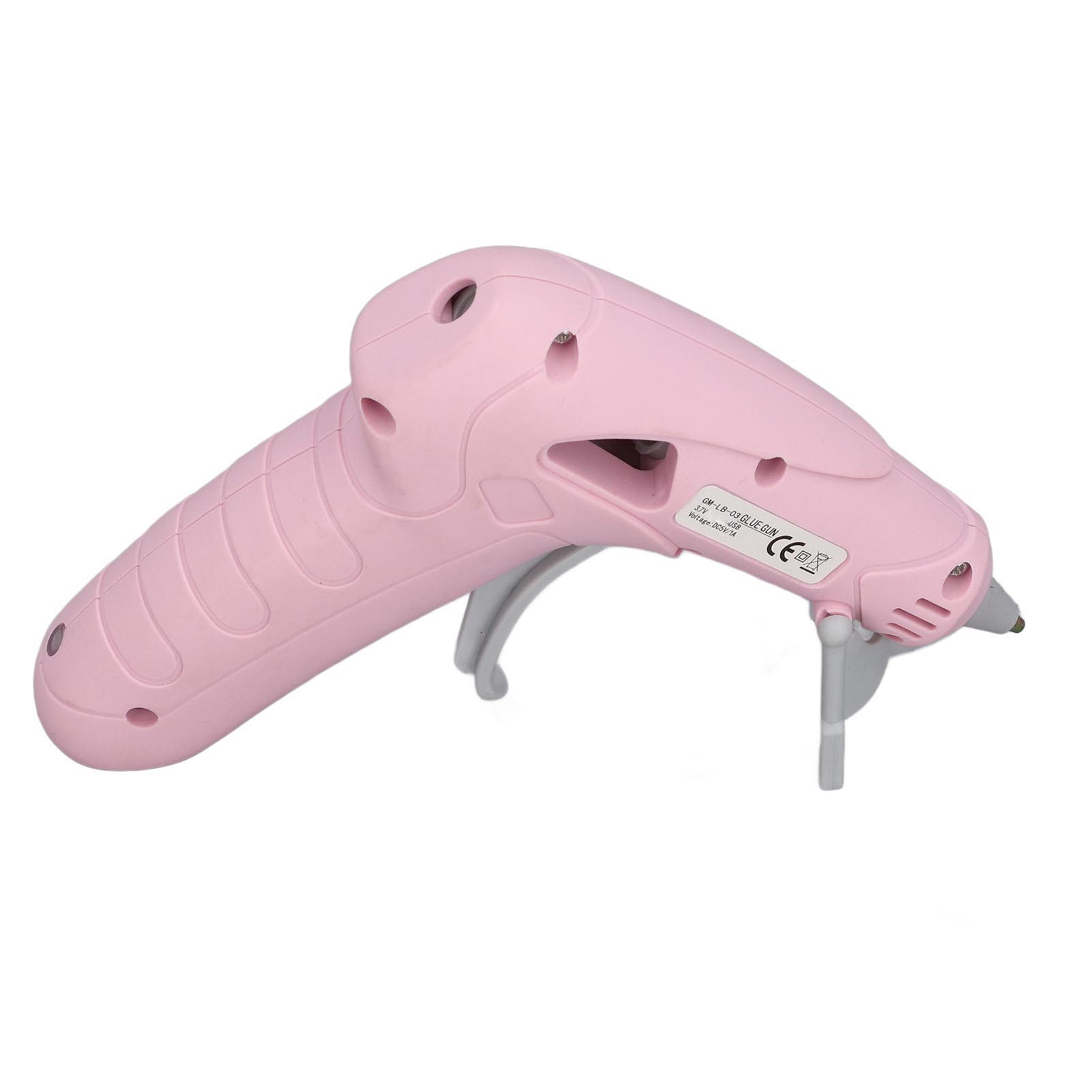 Usb-wiederaufladbare, Kabellose Mini-heißklebepistole Mit 30 Klebestreifen, Werkzeugtasche Und Silikonmatte, Pink