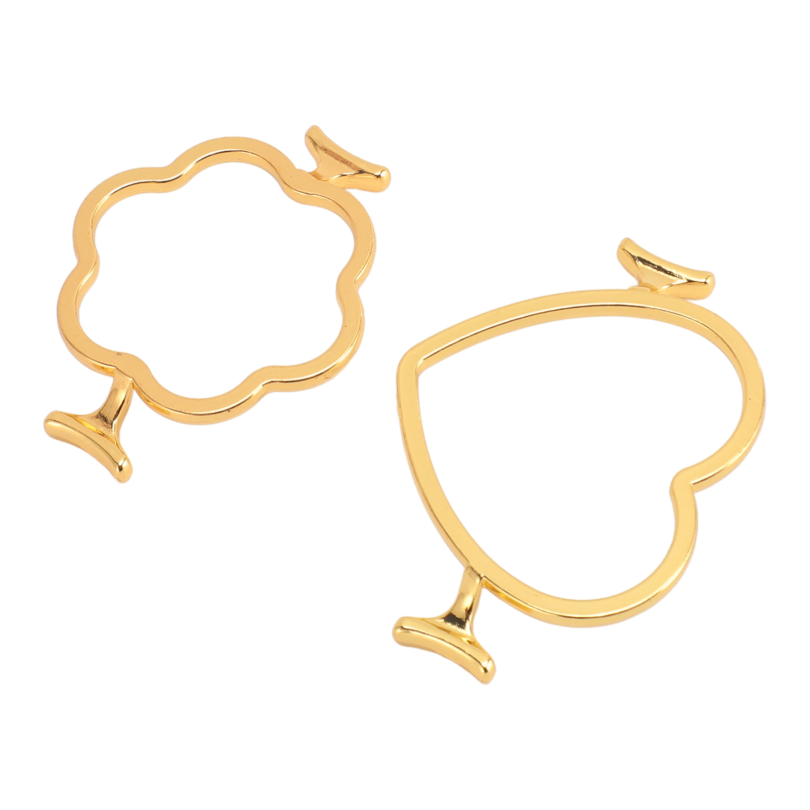Stück Wachssiegelformen Aus Zinklegierung, Goldene Herz- Und Blumenform, Siegelringe Zum Verpacken Von Geschenken, Hochzeitseinladungen, Umschlägen Und Karten
