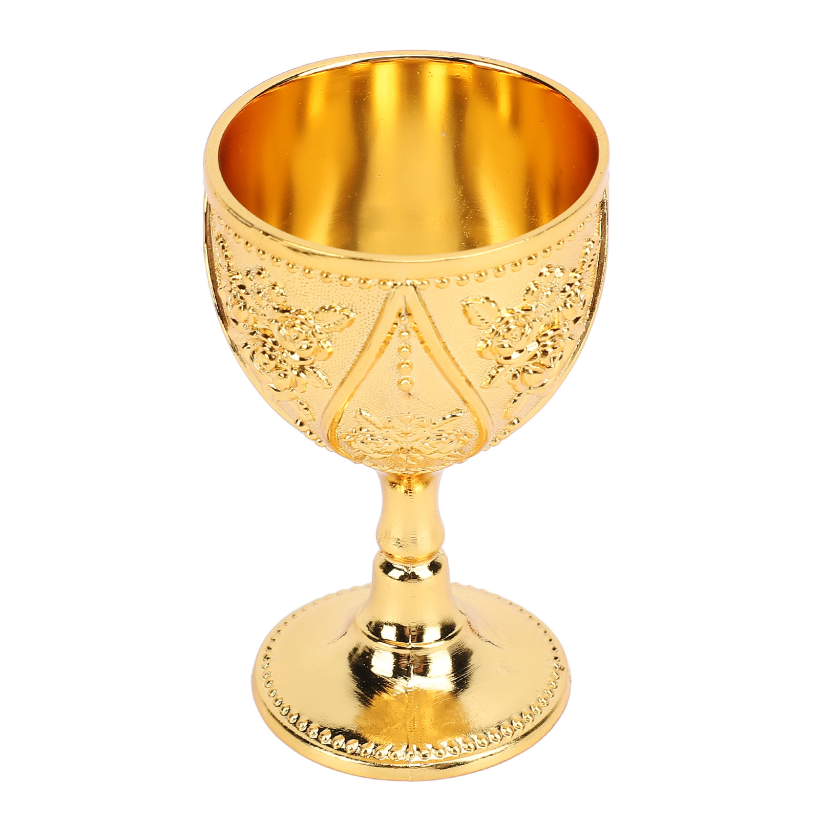 30-ml-weinglas Aus Metall Mit Geschnitzter Rose, Geprägtem Kelchornament, Für Hausbar, Reisen, Hochzeiten Und Partys, Goldfarben