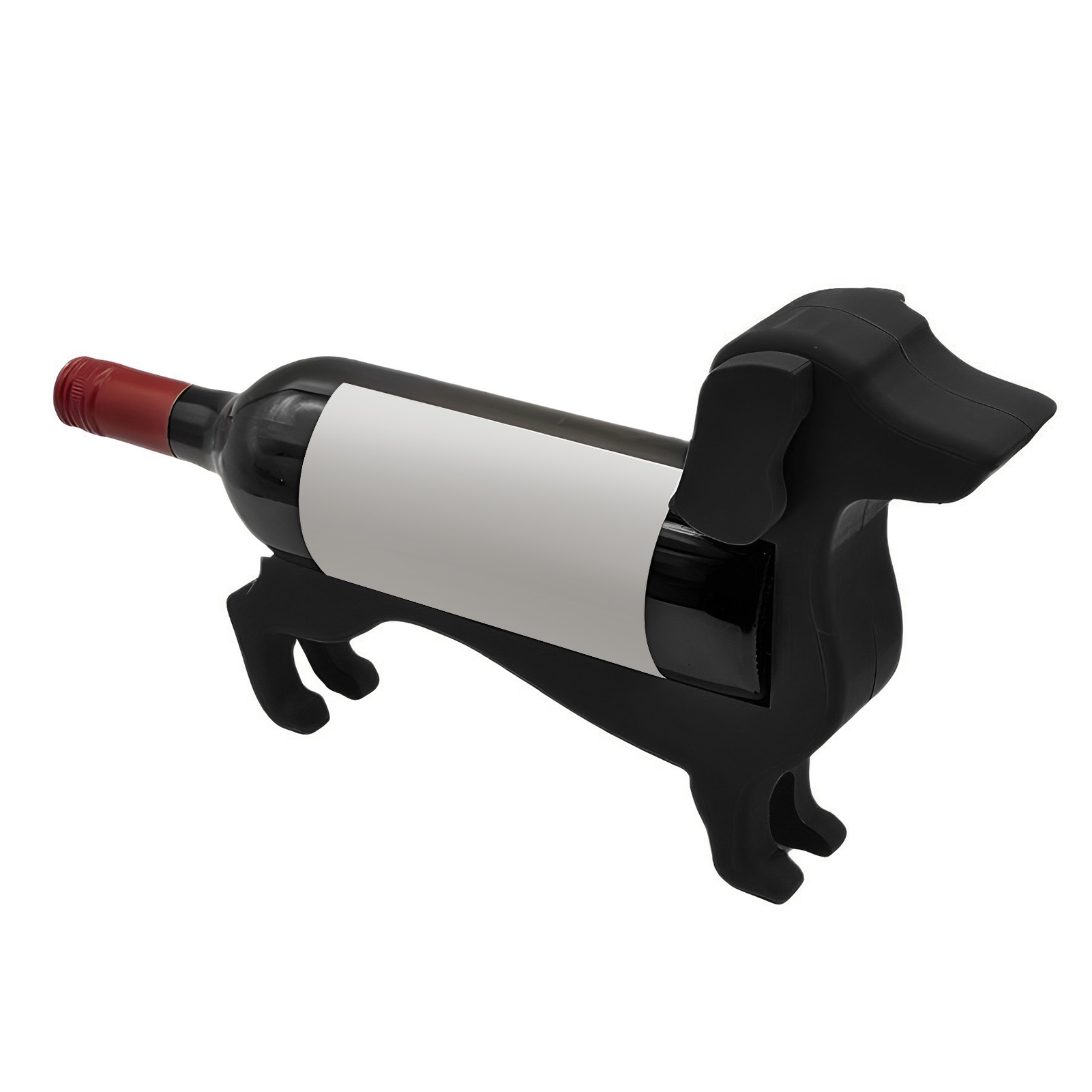 Weinflaschenhalter In Hundeform, Thekenregal Aus Kunststoff, Präsentationsständer Für Bar, Küche, Schwarz
