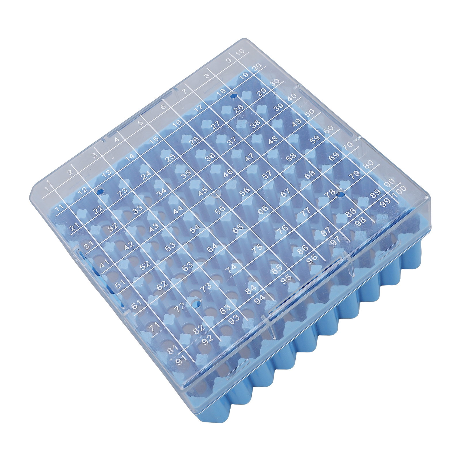 Zentrifugenröhrchenhalter Mit Deckel, 100 Löcher, Gefrierbox Für 1,5–2,0 Ml Röhrchen, Blau