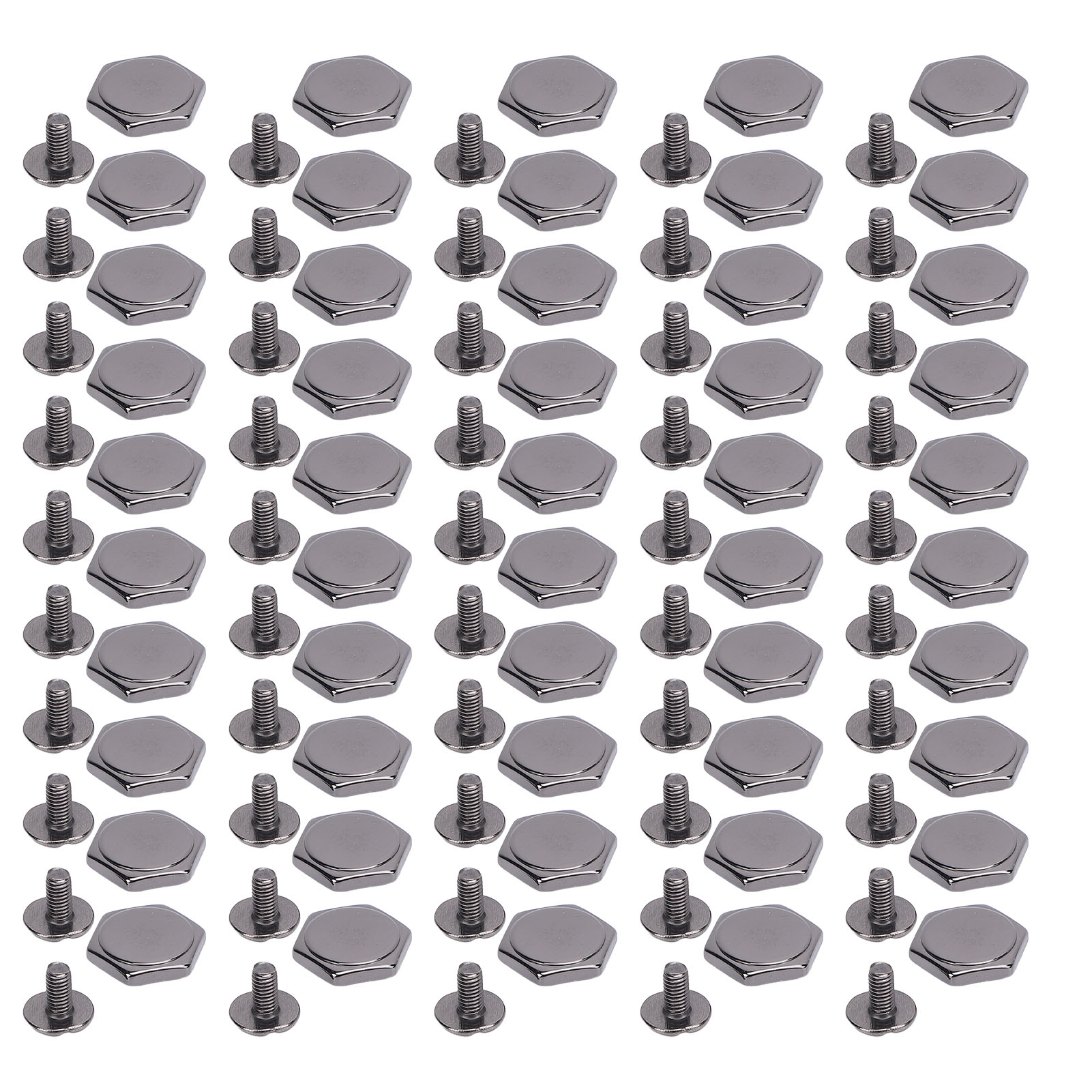 50er-set Sechskantnieten Mit Metallrückseite, Schlitzschraube, Feine Verarbeitung, Bindenieten, Lederverschluss Für Bastelarbeiten, Taschen Und Gürtel, 12 Mm, Gunmetal