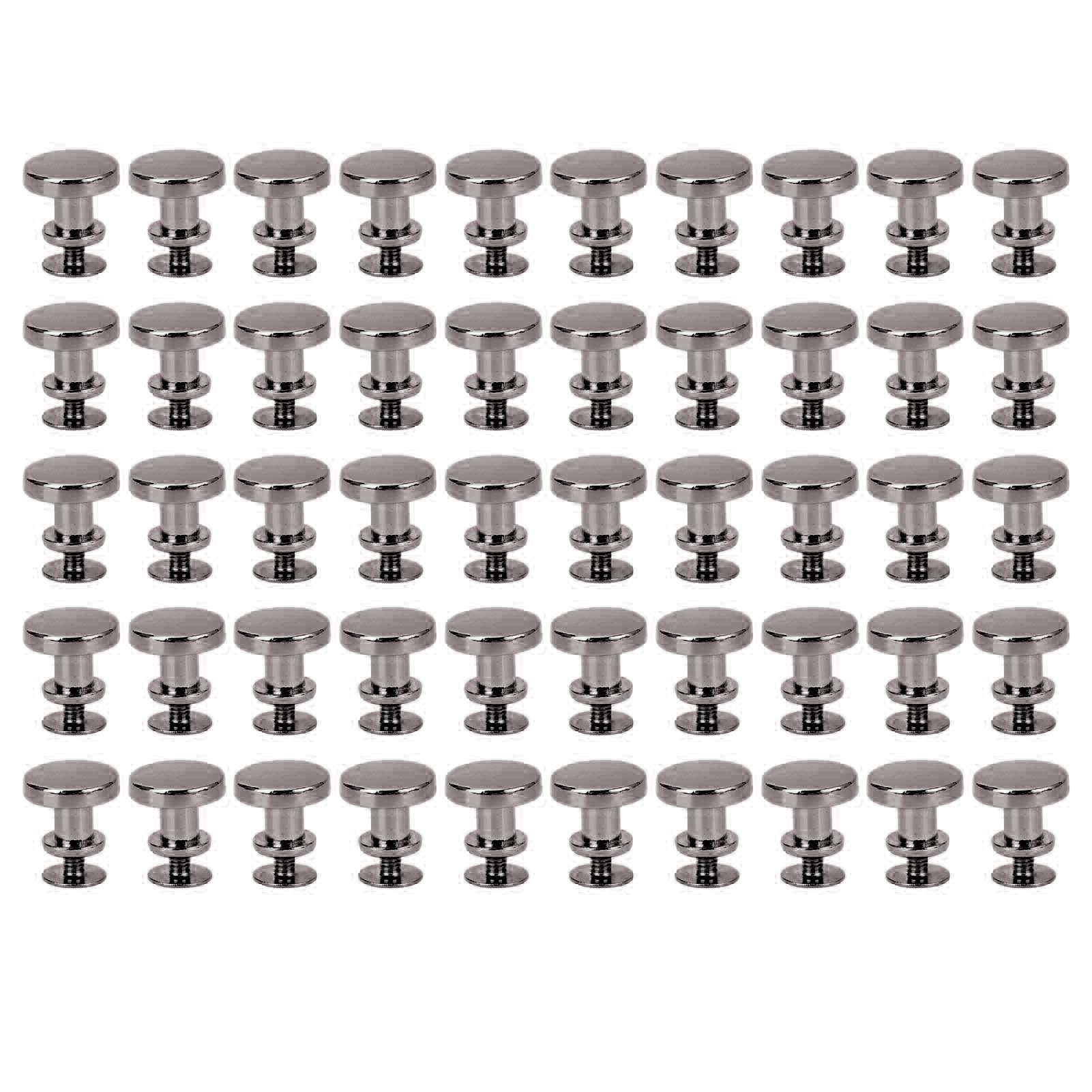 50 Sets Nieten Und Schrauben, 12 Mm Rundkopfnieten, 6 Mm Kreuzschlitzschrauben Aus Eisen Für Schubladengriffe, Lederarbeiten, Gunmetal