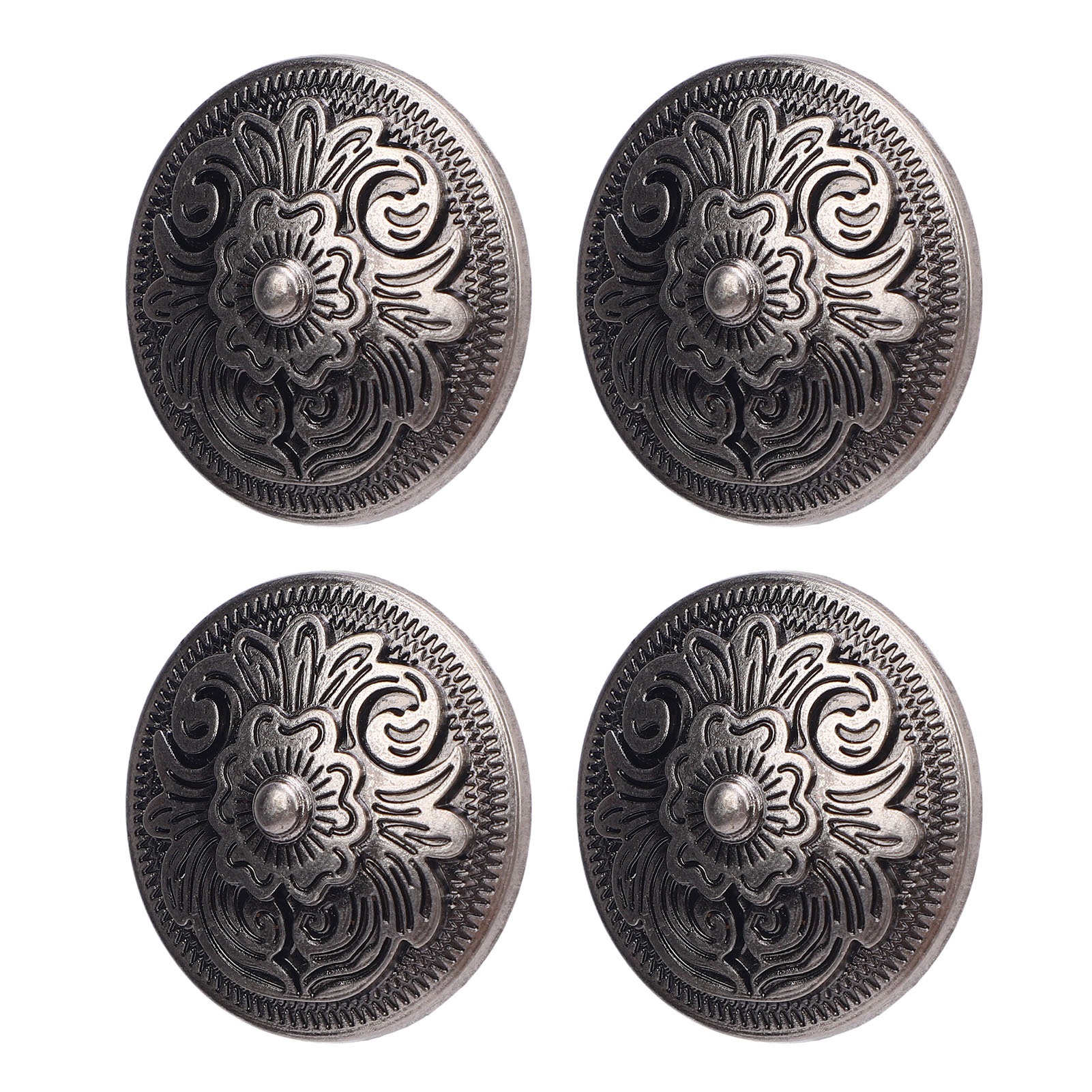 10 Sets Nieten Und Schrauben, 32 Mm Nieten Mit Blumenmuster, 7 Mm Kreuzschrauben Für Lederkragen, Gürtel, Handtasche, Farbe: Gunmetal
