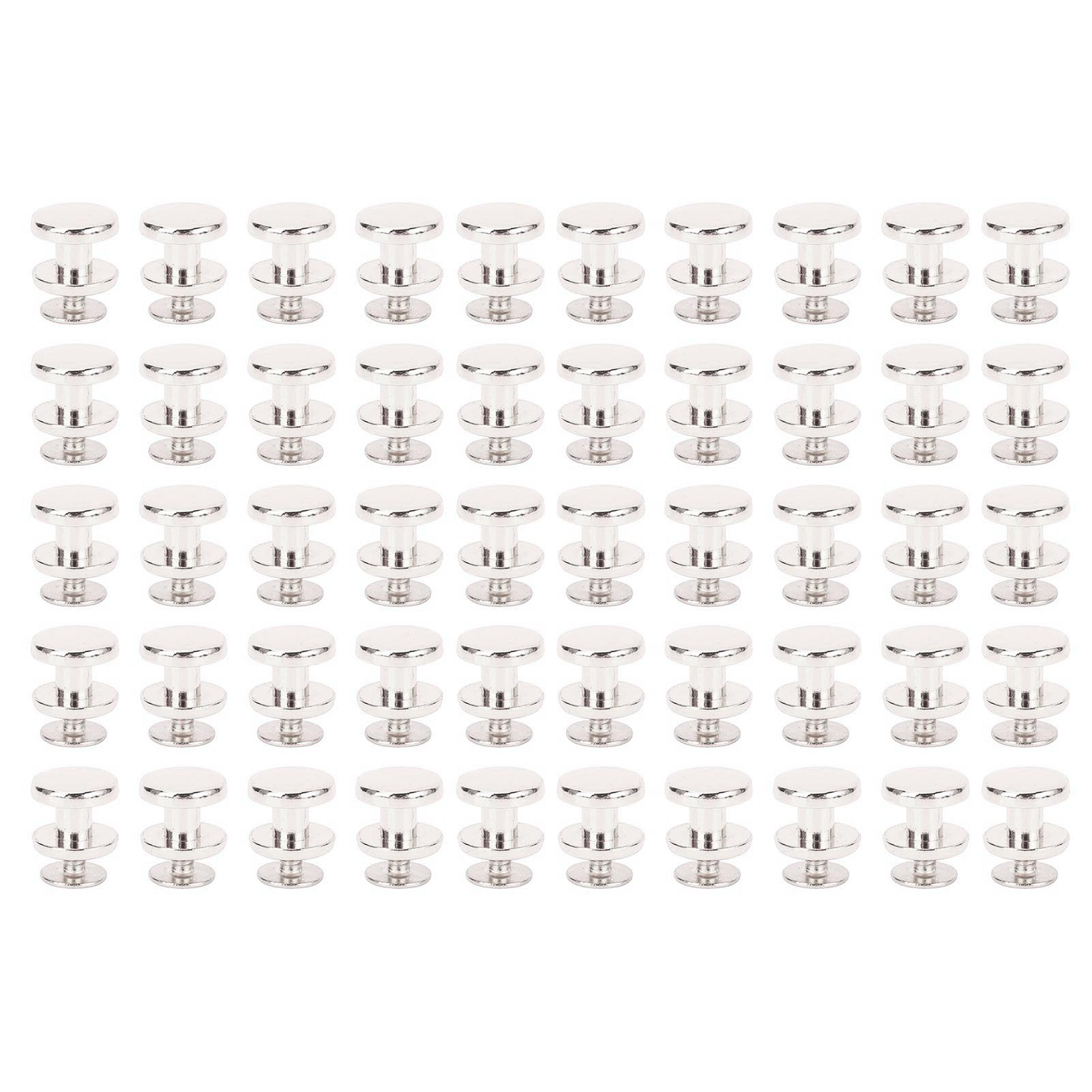 50er-set 10-mm-schraubnieten Aus Zinklegierung, Dekorative Metallnieten Für Taschen, Schuhe, Gürtel, Jacken, Silber