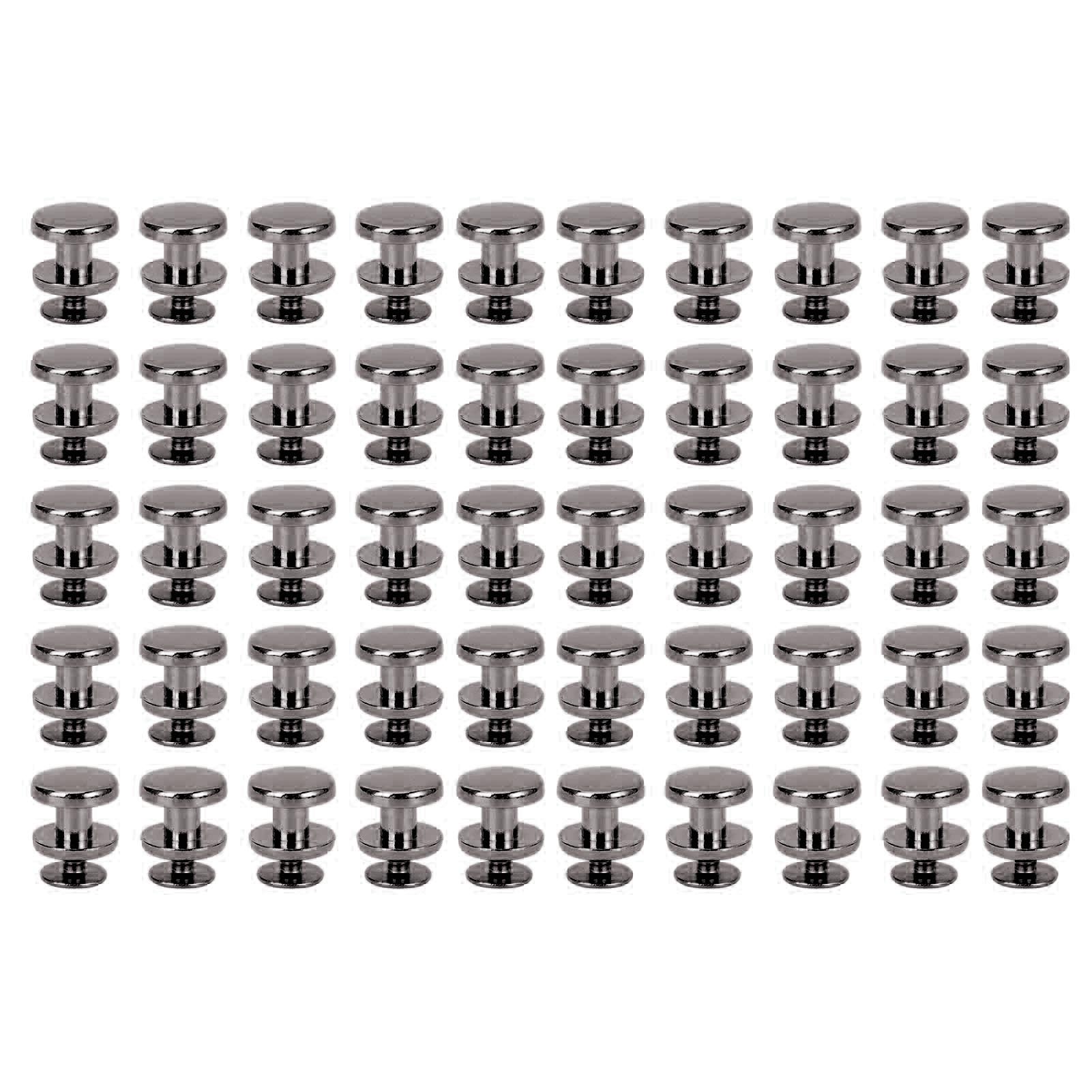 50er-set 10-mm-schraubnieten Aus Zinklegierung, Dekorative Metallnieten Für Taschen, Schuhe, Gürtel, Jacken, Gunmetalfarben