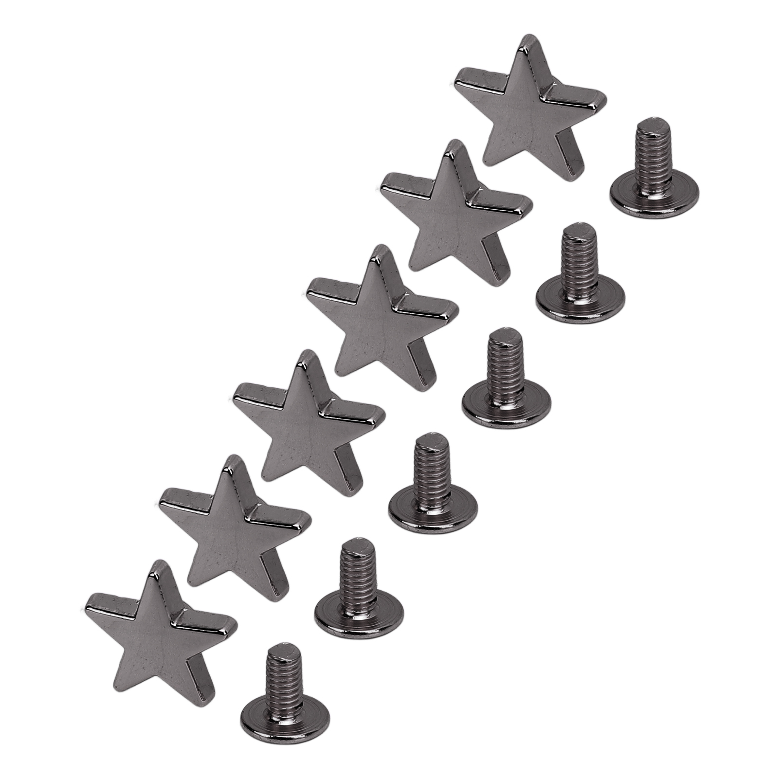 50 Sets Ledernieten, 12 Mm, Pentagrammförmige Nieten, 7 Mm, Gekreuzte Schrauben Für Bekleidung, Lederarbeiten, Gunmetal