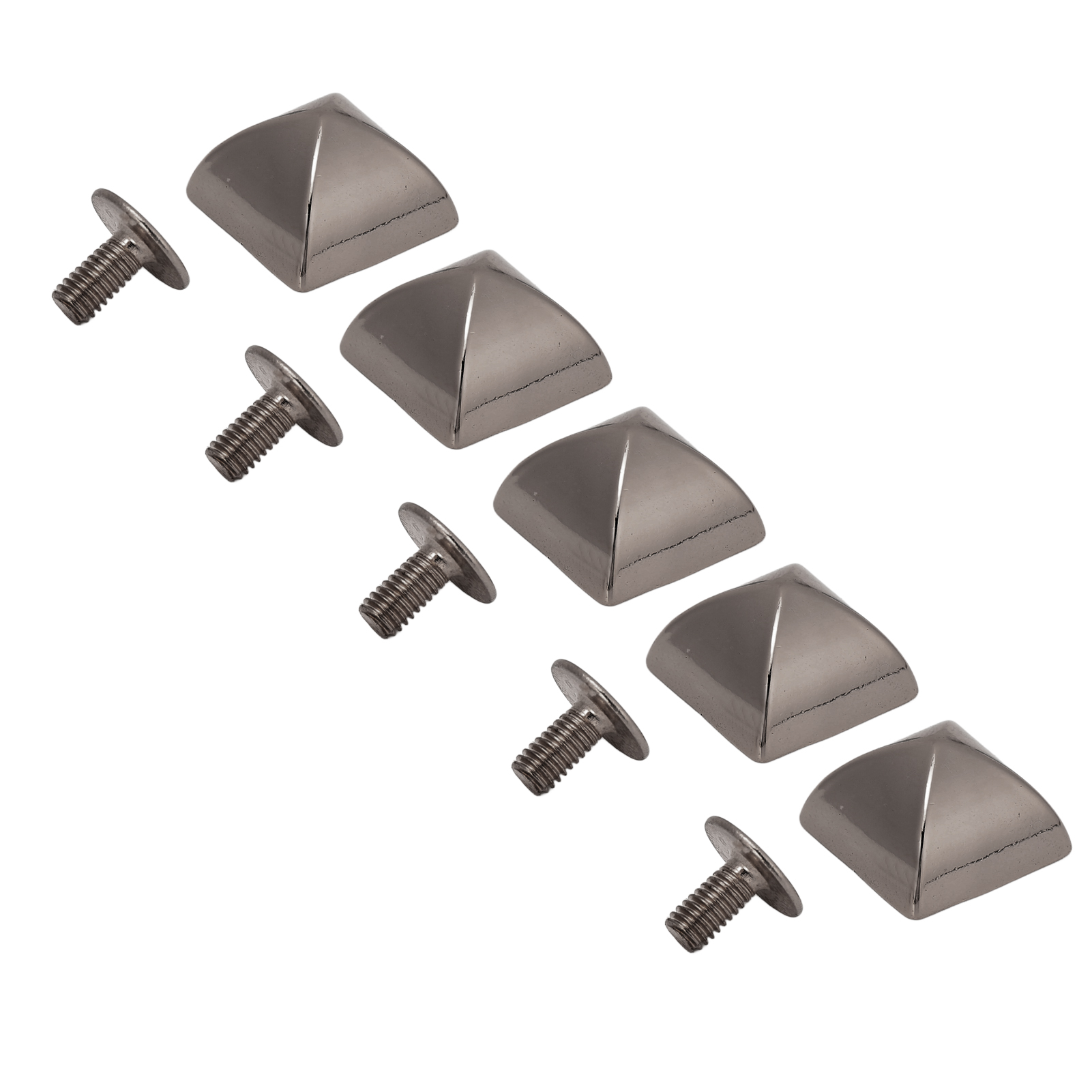 20 Stück 12 Mm 4-ecken-pyramidennieten Aus Zinklegierung, Quadratische Schraubnieten Mit Spitze, Set Für Gürtel, Taschen, Hüte, Schuhe, Gunmetal-farben