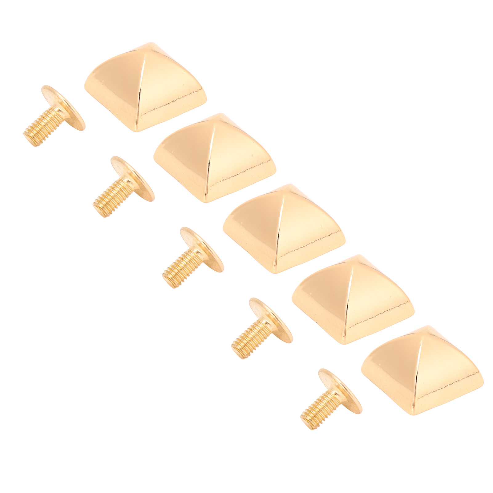 20 Stück 12 Mm 4-ecken-pyramidennieten Aus Zinklegierung, Quadratische Schraubnieten Mit Spitze Für Gürtel, Taschen, Hüte, Schuhe, Gold