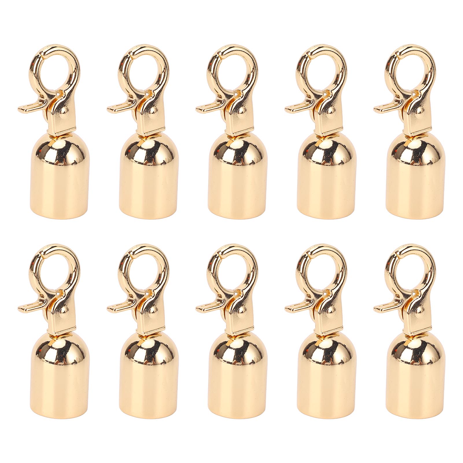 10er-set Seilendstopper, 15,5 Mm Durchmesser, Zinklegierung, Karabinerhaken Mit 15,8 Mm Langen Schrauben, Gold