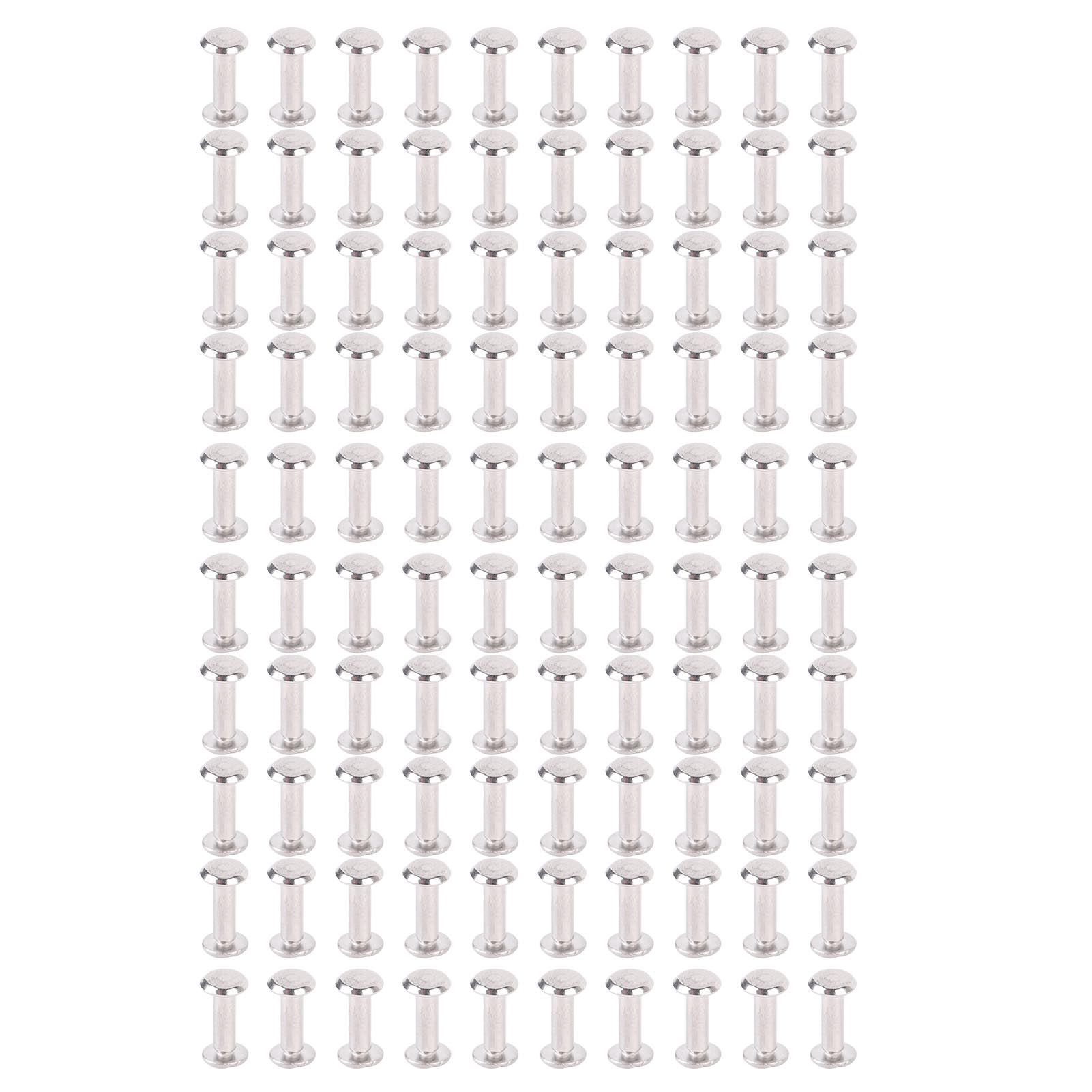 100er-set Schraubnieten M2, Rund, Flach, Edelstahl, Ledernieten, Bindeschrauben Für Bastelarbeiten, 3 X 9 X 6 Mm / 0,12 X 0,35 X 0,24 Zoll