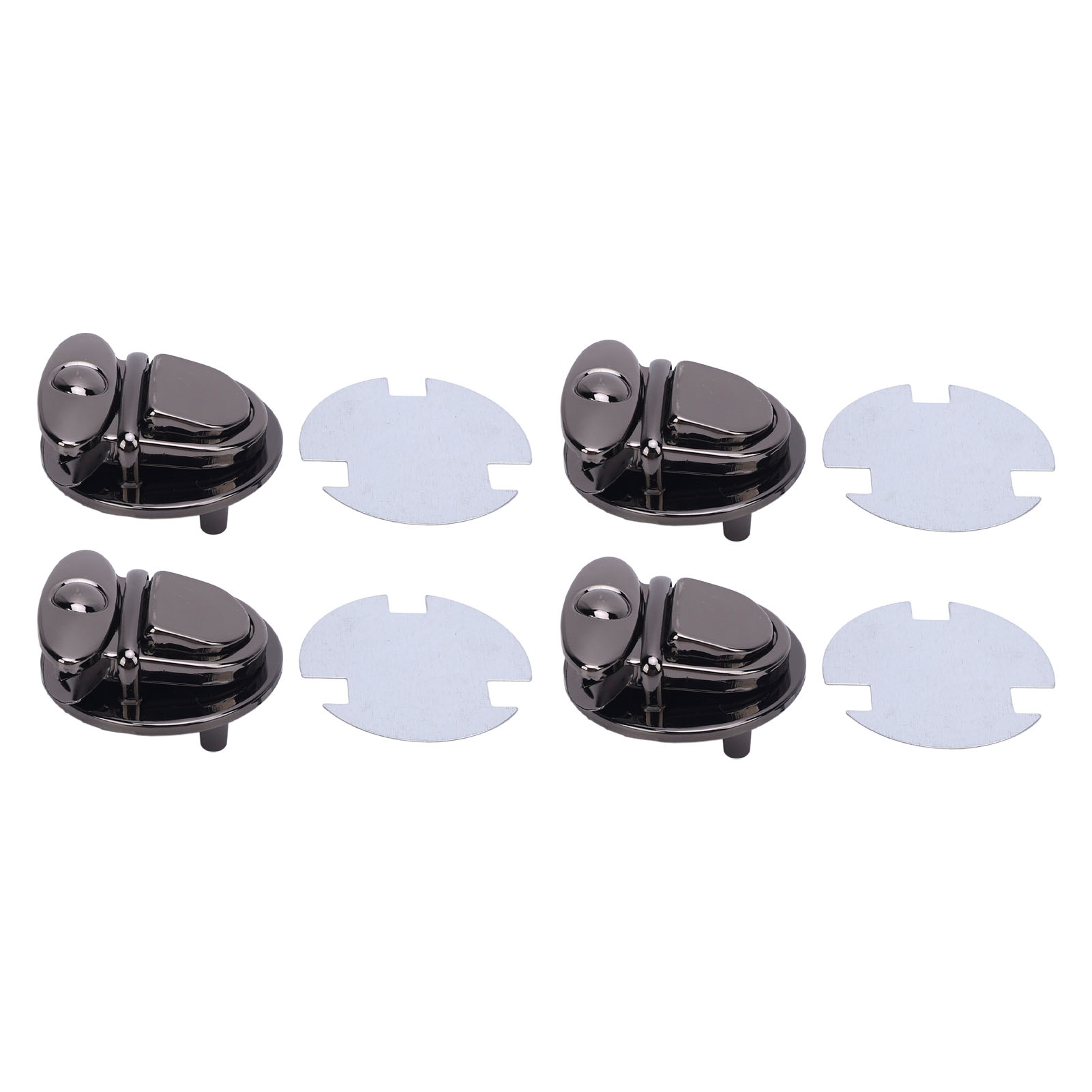 10 Sets Steckverschluss 40 Mm, Silber-schwarzes Metall, Druckverschluss Für Taschen Und Handtaschen Mit 47 X 47 Mm Grundplatte
