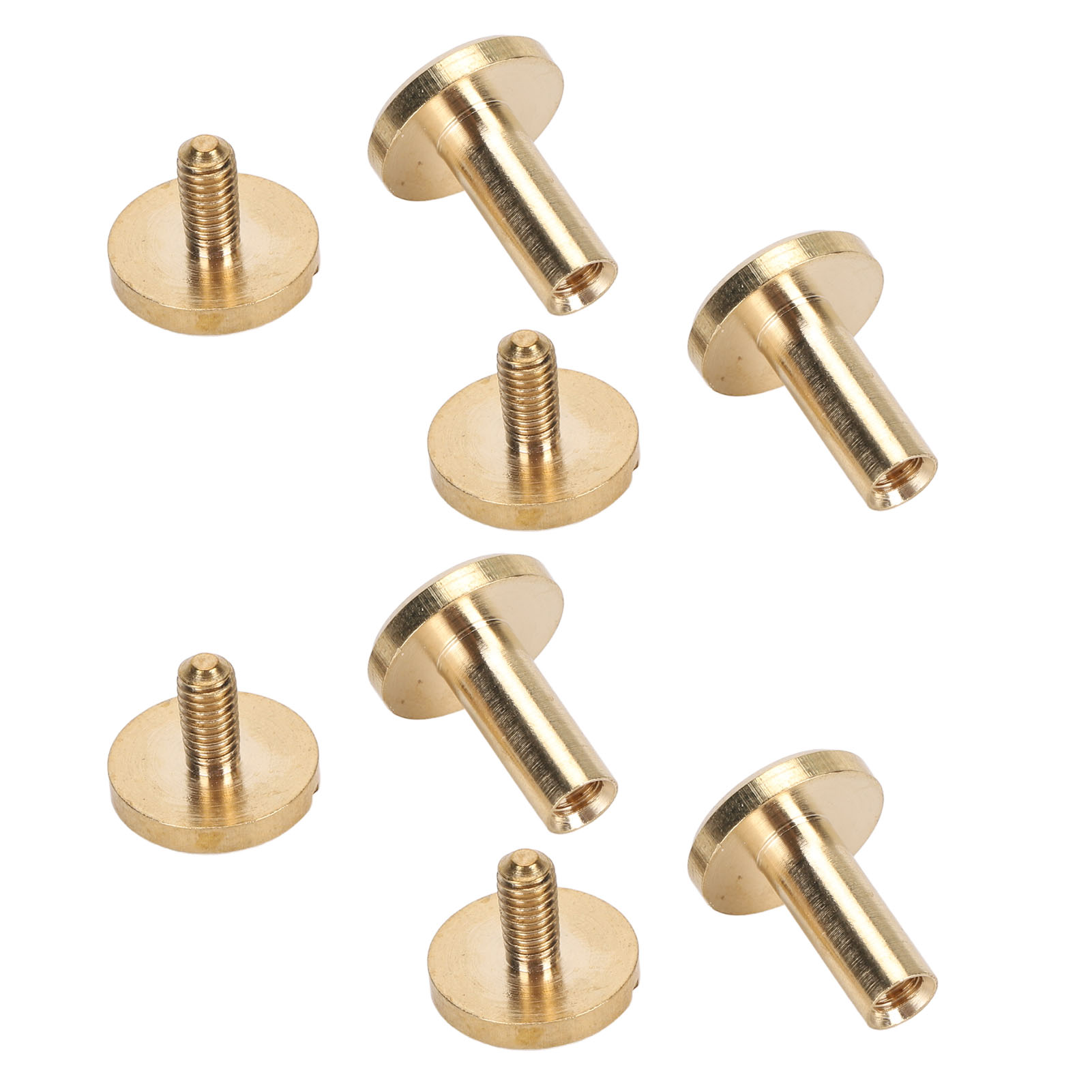 50er-set Rundnieten Mit Flachem Kopf Aus Messing, Schlitzschrauben, 10 X 10 Mm / 0,39 X 0,39 Zoll, Für Gürtel, Taschen, Geldbörsen, Schuhe, Jacken, Leder Und Stoff.