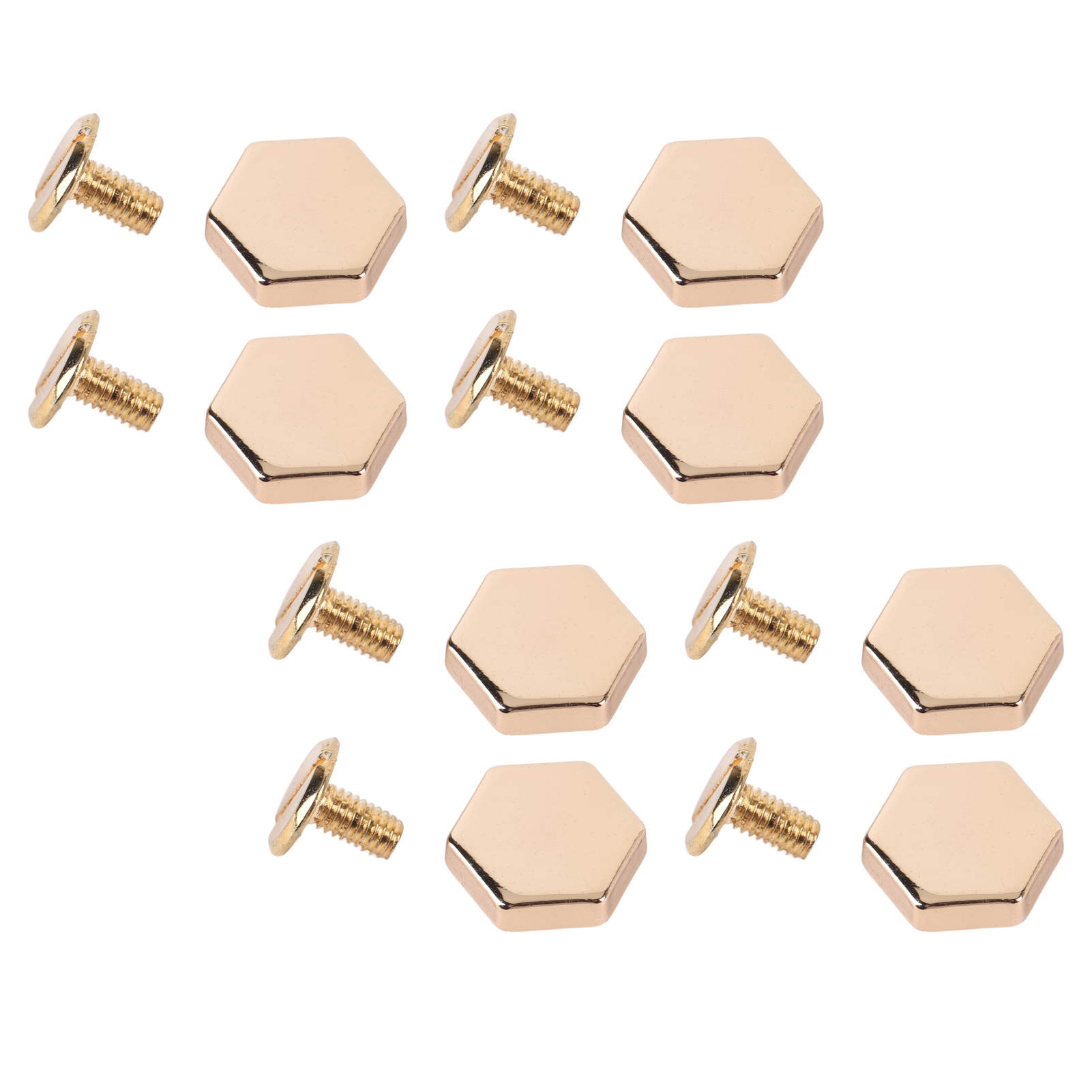 50-teiliges Set Sechskantnieten Mit Schlitzschrauben, 10 Mm, Zinklegierung, Bindenieten, Lederverschlüsse Für Gürtel, Taschen, Bastelarbeiten, Hellgold