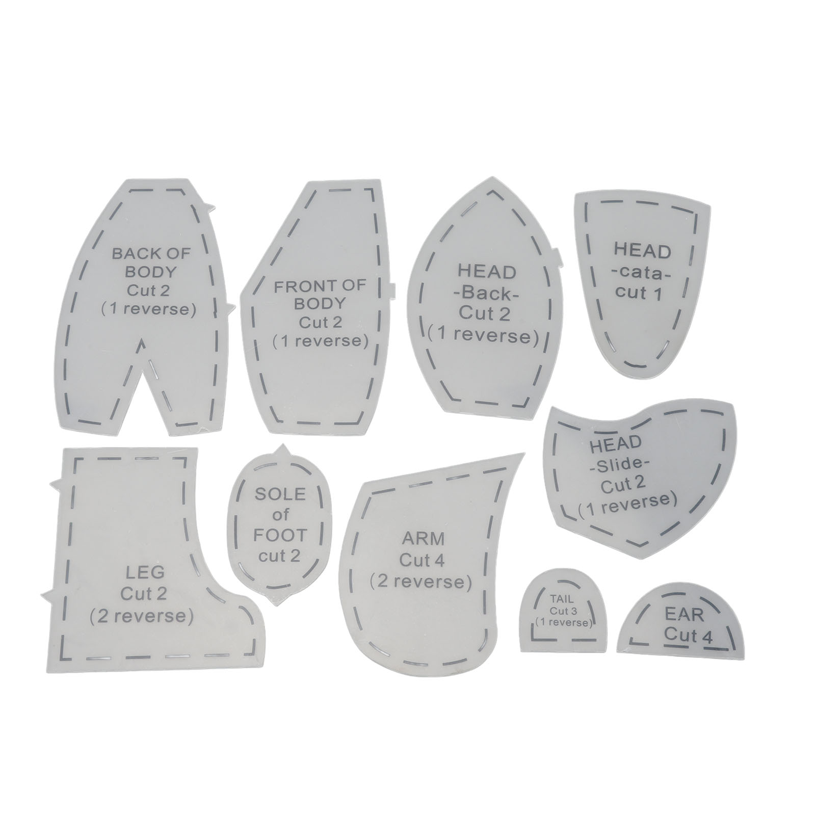 Memory Bear Schablonen-lineal-set Acryl Memory Bear Näh- Und Quiltmuster Schablone 12 Zoll
