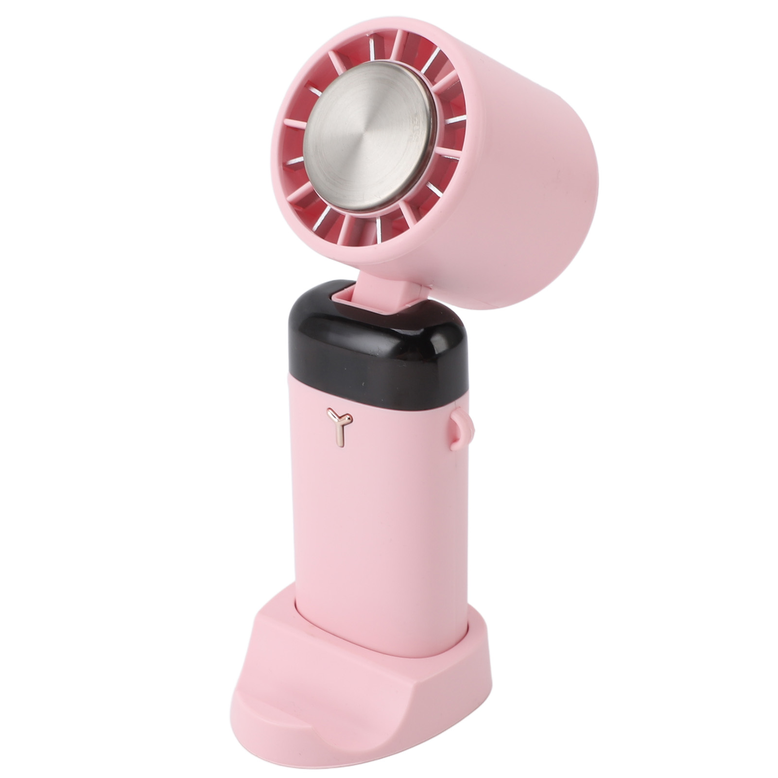 Mini-handventilator, Faltbar, Leise, Zum Umhängen, Mit Digitalanzeige, Für Drinnen Und Draußen, Pink