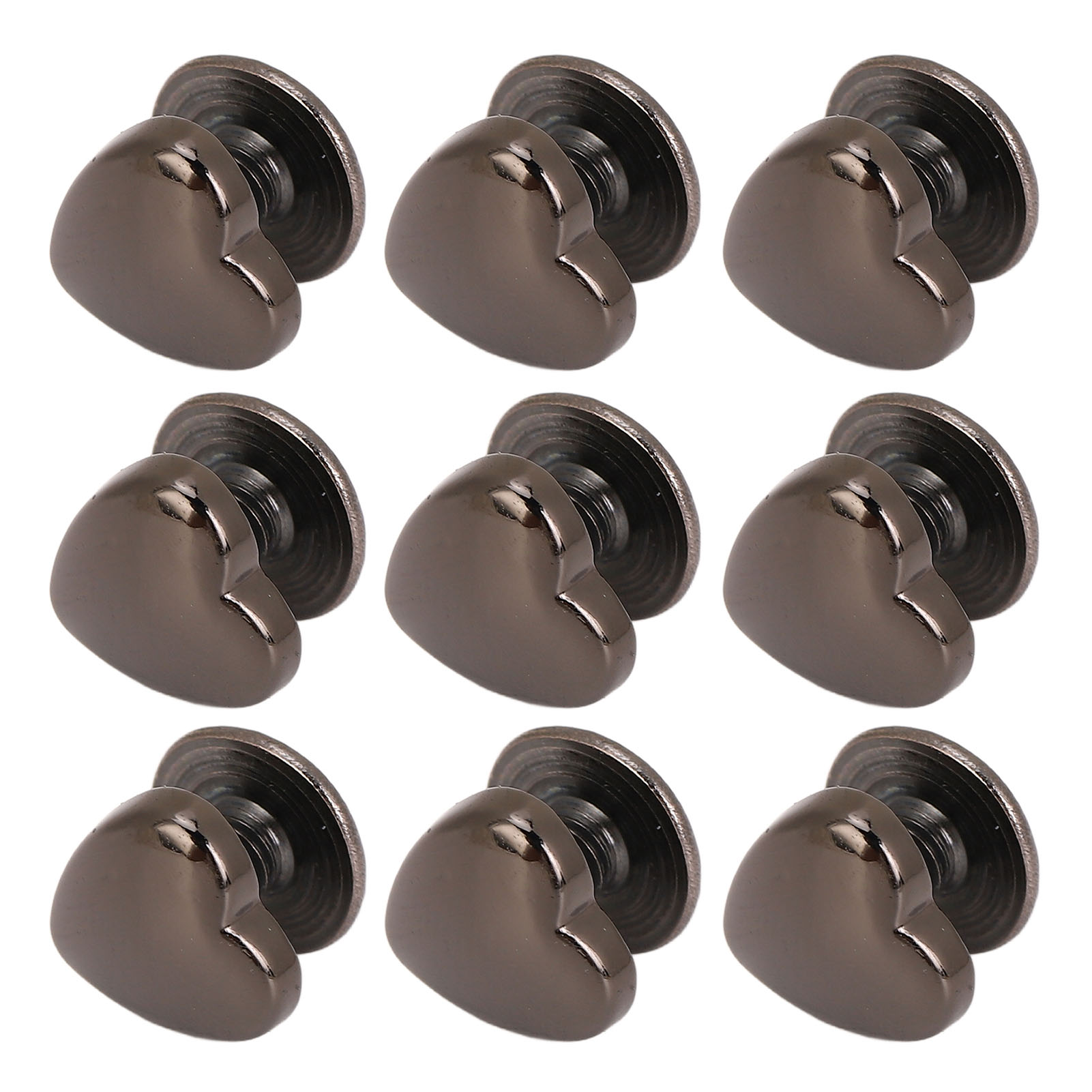 20 Stück Herzförmige Nieten, 8 Mm, Zinklegierung, Mit Ph-schrauben Für Gürtel, Taschen, Hüte, Kleidung, Schuhe, Silber/schwarz