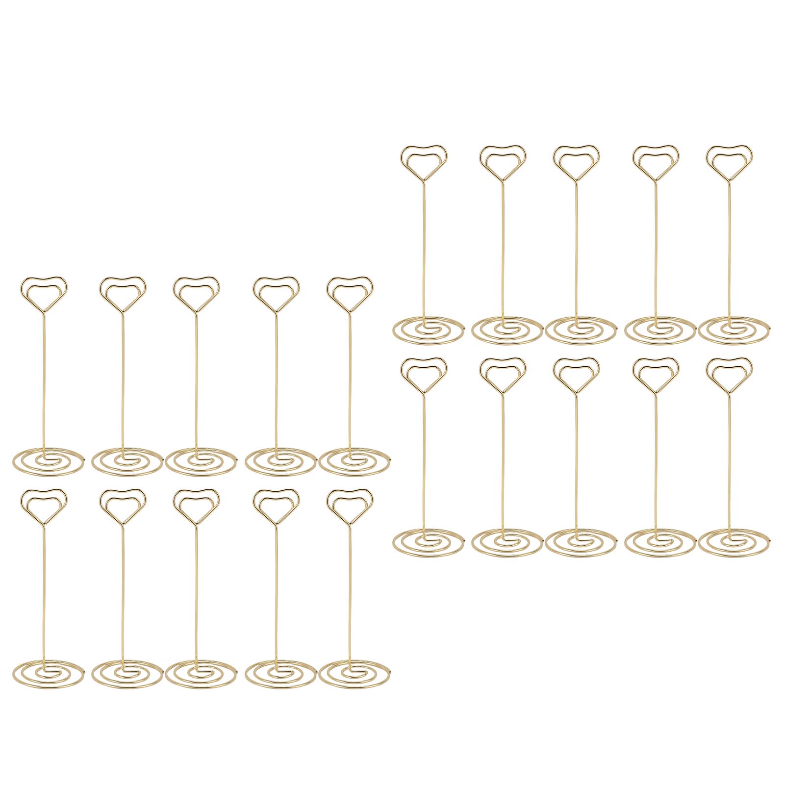20 Tischnummernhalter, 15 Cm, Herzförmig, Platzkartenhalter, Memo-clip, Fotoständer, Gold