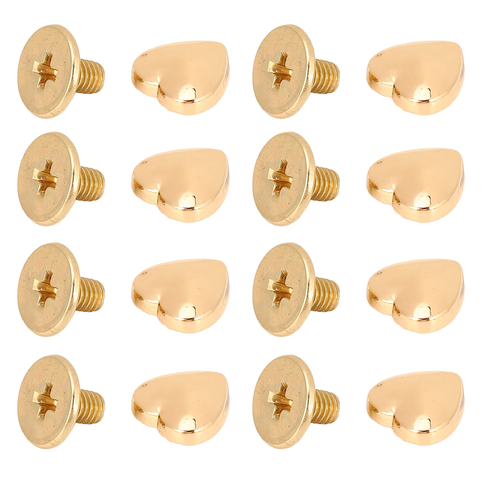20 Stück Herzförmige Nieten, 8 Mm, Zinklegierung, Mit Ph-schrauben Für Gürtel, Taschen, Hüte, Kleidung, Schuhe, Gold