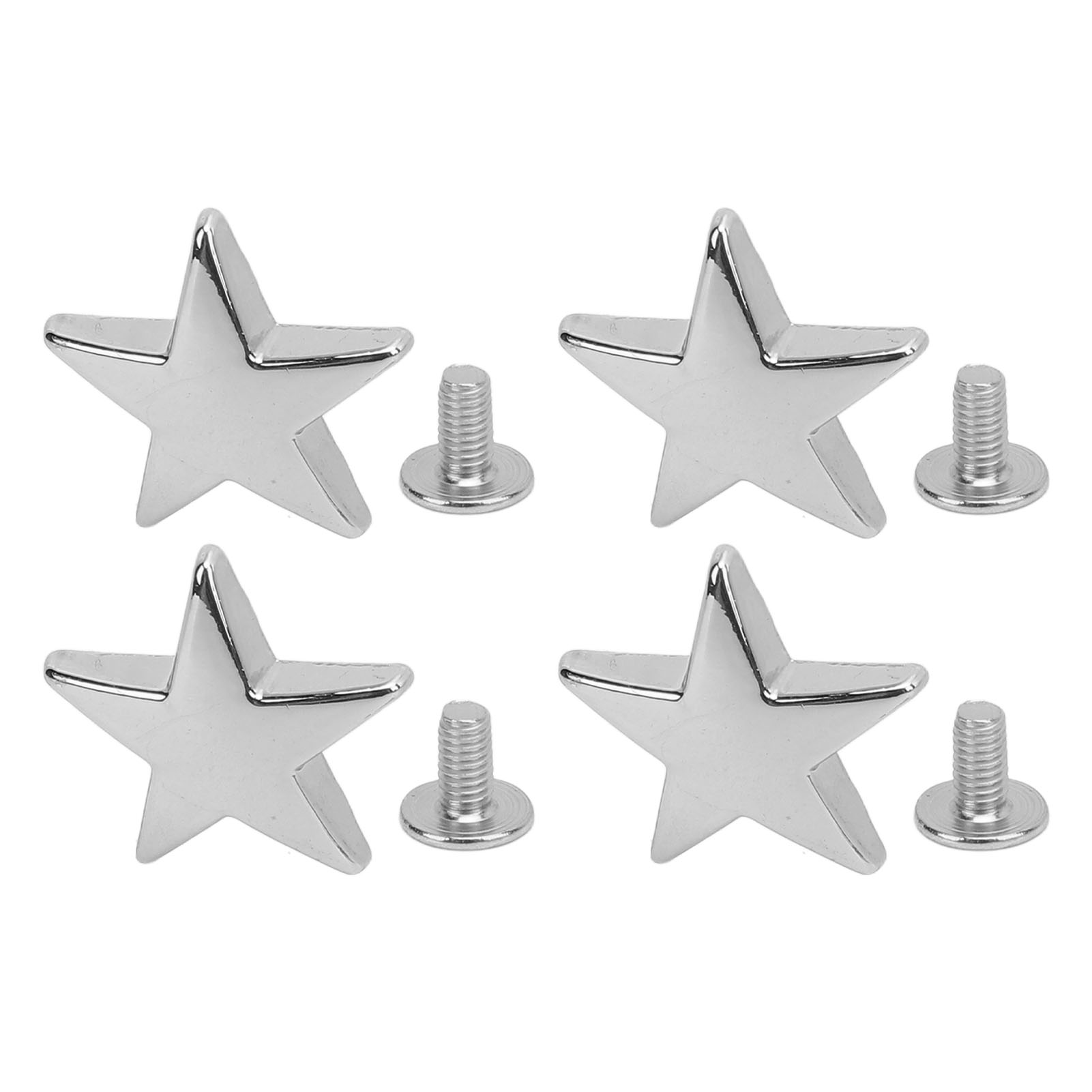 10 Stück Metallsternnieten, 20 Mm, Hochglänzend, Aus Zinklegierung, Mit 7 Mm Ph-schrauben Für Kleidung, Schuhe, Jacken, Silber