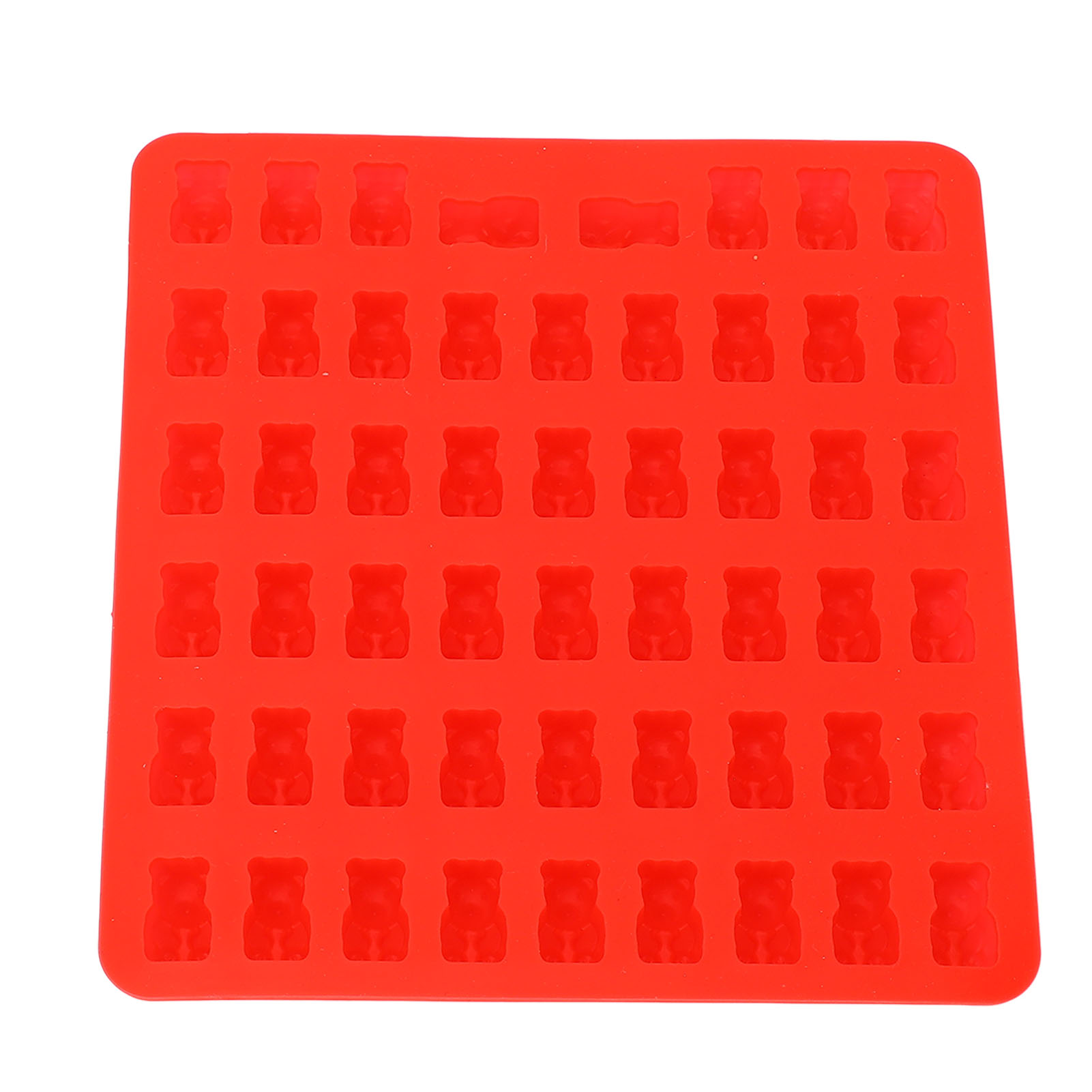 Gummibärchen-backform In Bärenform, 53 Mulden, Silikon-backform Mit Pipette Für Schokolade, Kekse, Eiswürfel, Rot