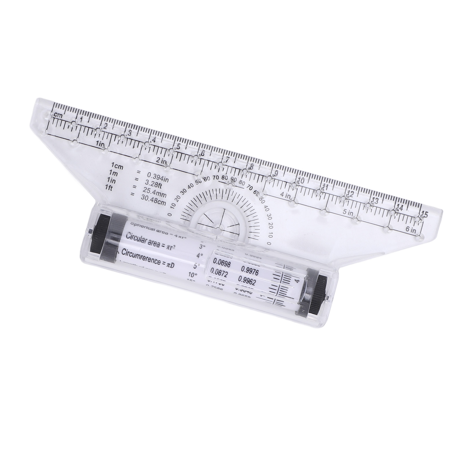 Rolllineal Zum Zeichnen Und Messen Von Parallelen, Bögen Und Kurven Mit Integriertem Winkelmesser, 15 Cm / 5,91 Zoll