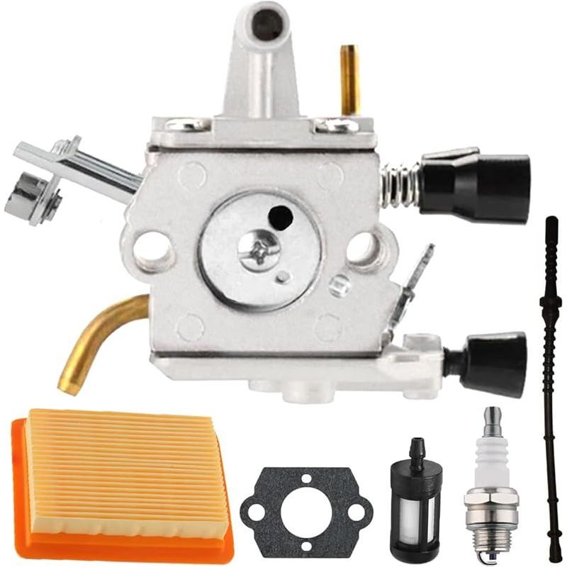 Vergaser Für Stihl Rasenmäher Fs400, Fs450, Fs480, Sp400, Sp450 (teilenummer 4128 120 0607, C1q-s34h, 4128-120-0651, 4128 120 0602) Mit Luftfilter Und Zündkerze