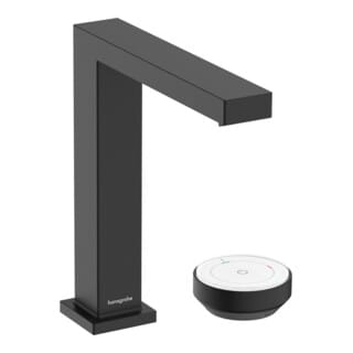 Tecturis e - Waschtischarmatur mit Ablauf, 2-Loch-Montage, CoolStart, EcoSmart+, schwarz matt 73053670 - Hansgrohe